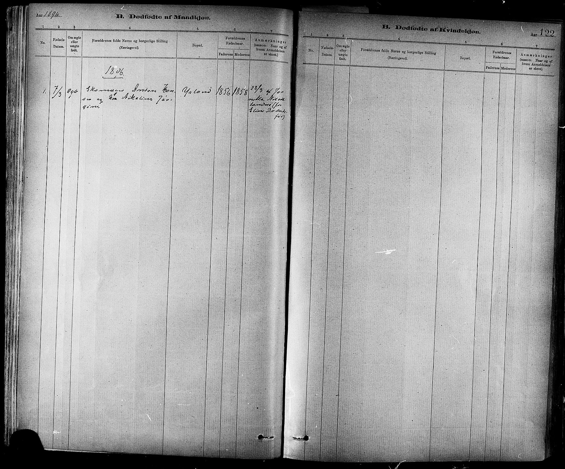 Ministerialprotokoller, klokkerbøker og fødselsregistre - Sør-Trøndelag, AV/SAT-A-1456/647/L0634: Parish register (official) no. 647A01, 1885-1896, p. 122