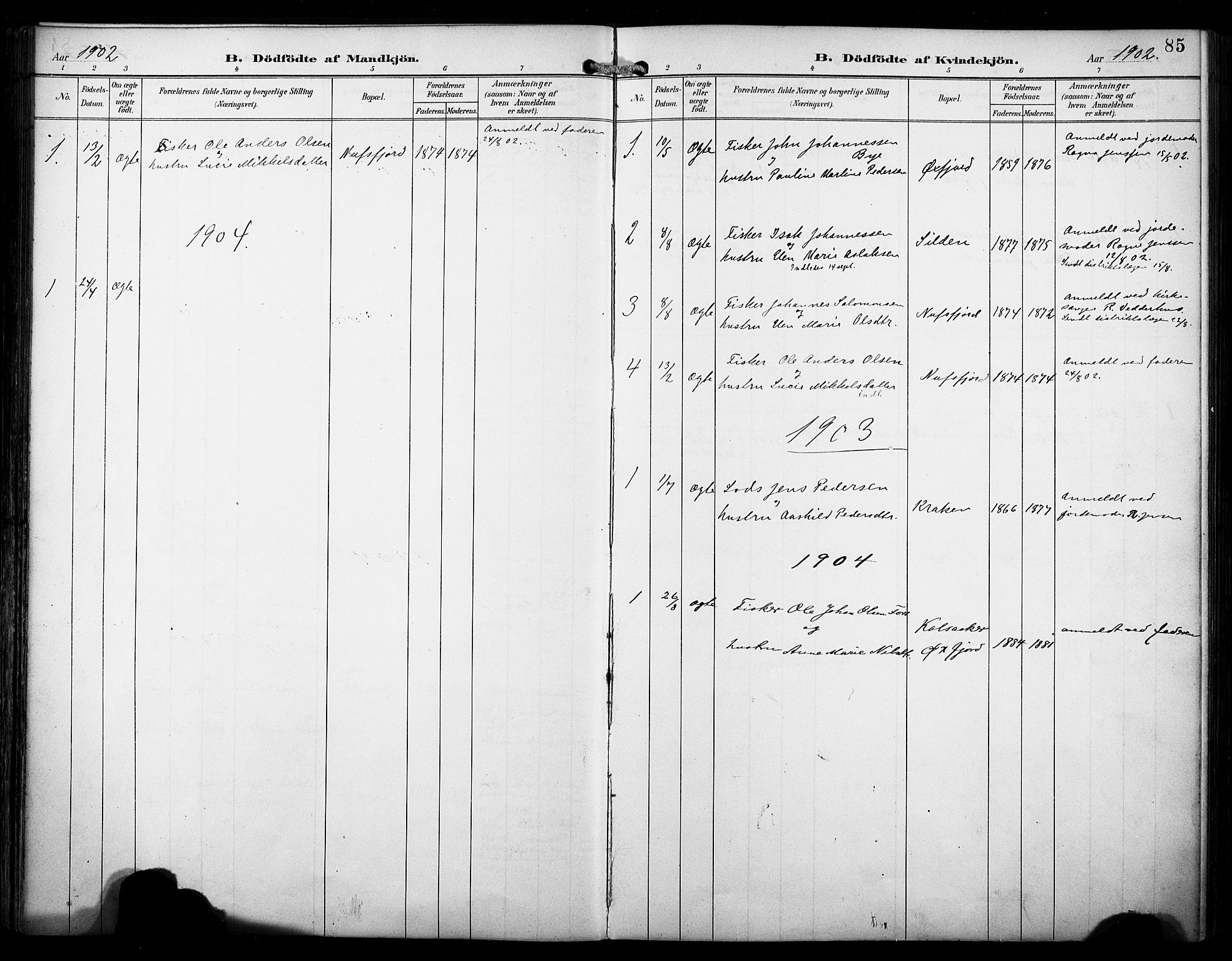Loppa sokneprestkontor, SATØ/S-1339/H/Ha/L0009kirke: Parish register (official) no. 9, 1895-1909, p. 85
