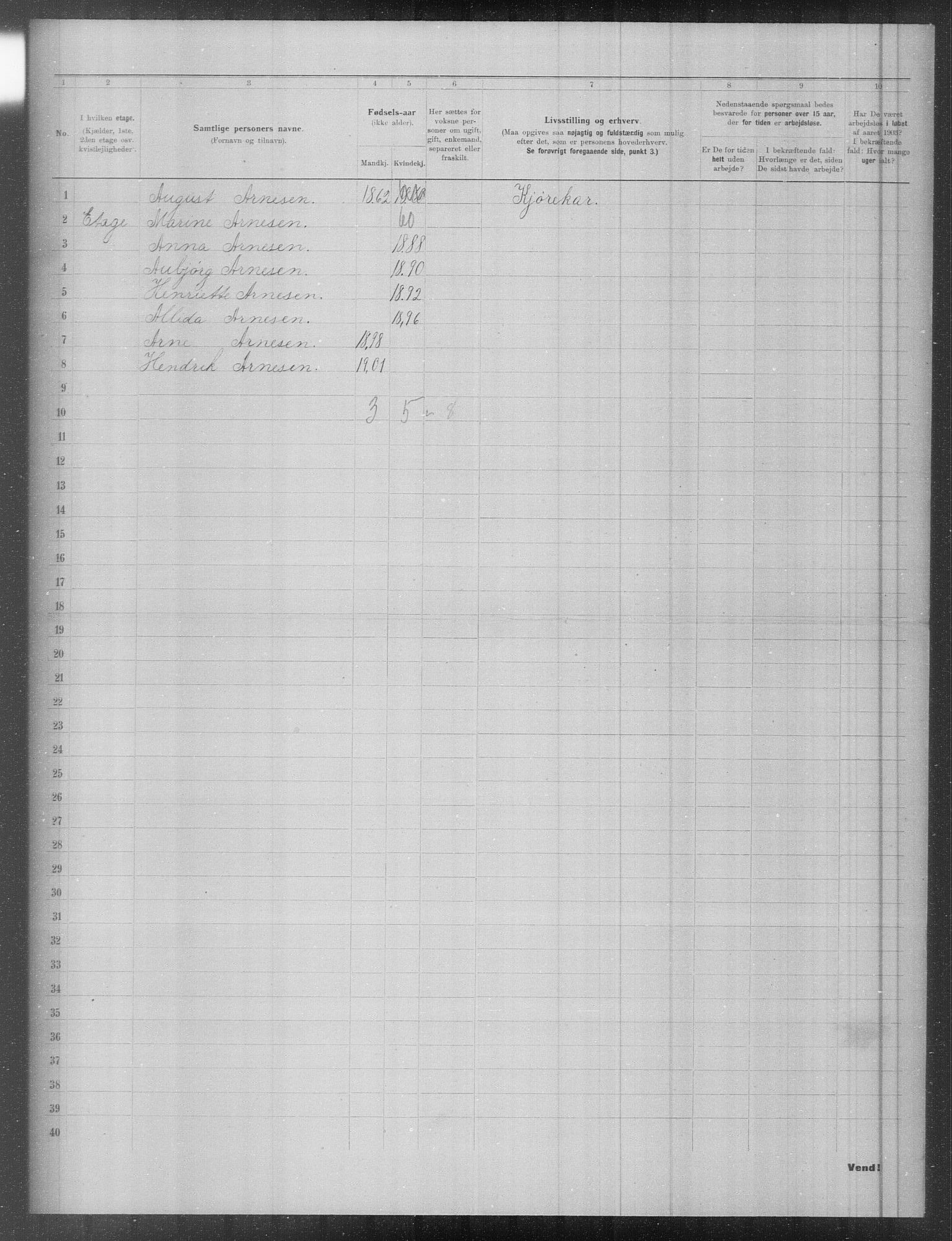 OBA, Municipal Census 1903 for Kristiania, 1903, p. 4189