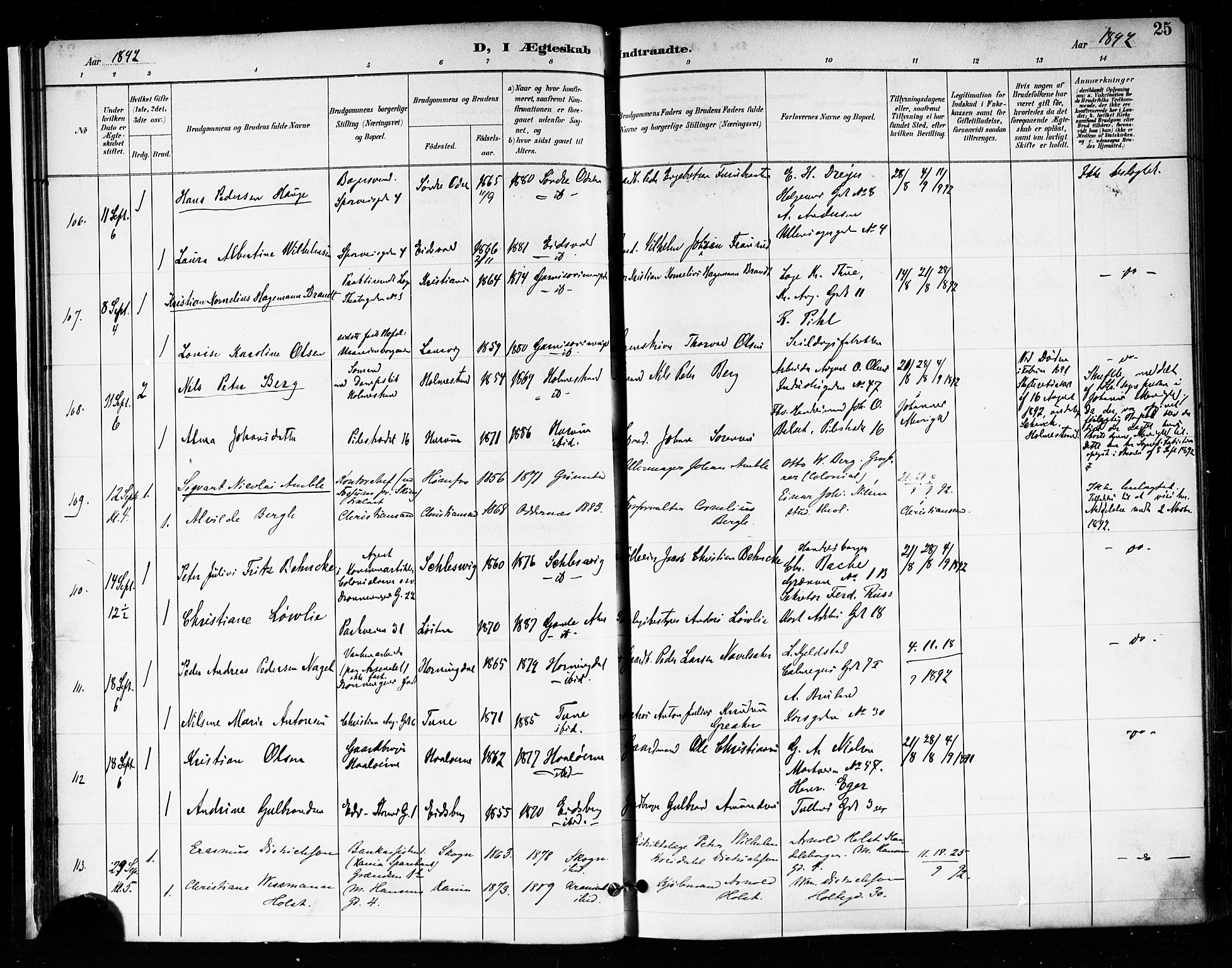 Trefoldighet prestekontor Kirkebøker, SAO/A-10882/F/Fc/L0004: Parish register (official) no. III 4, 1891-1900, p. 25