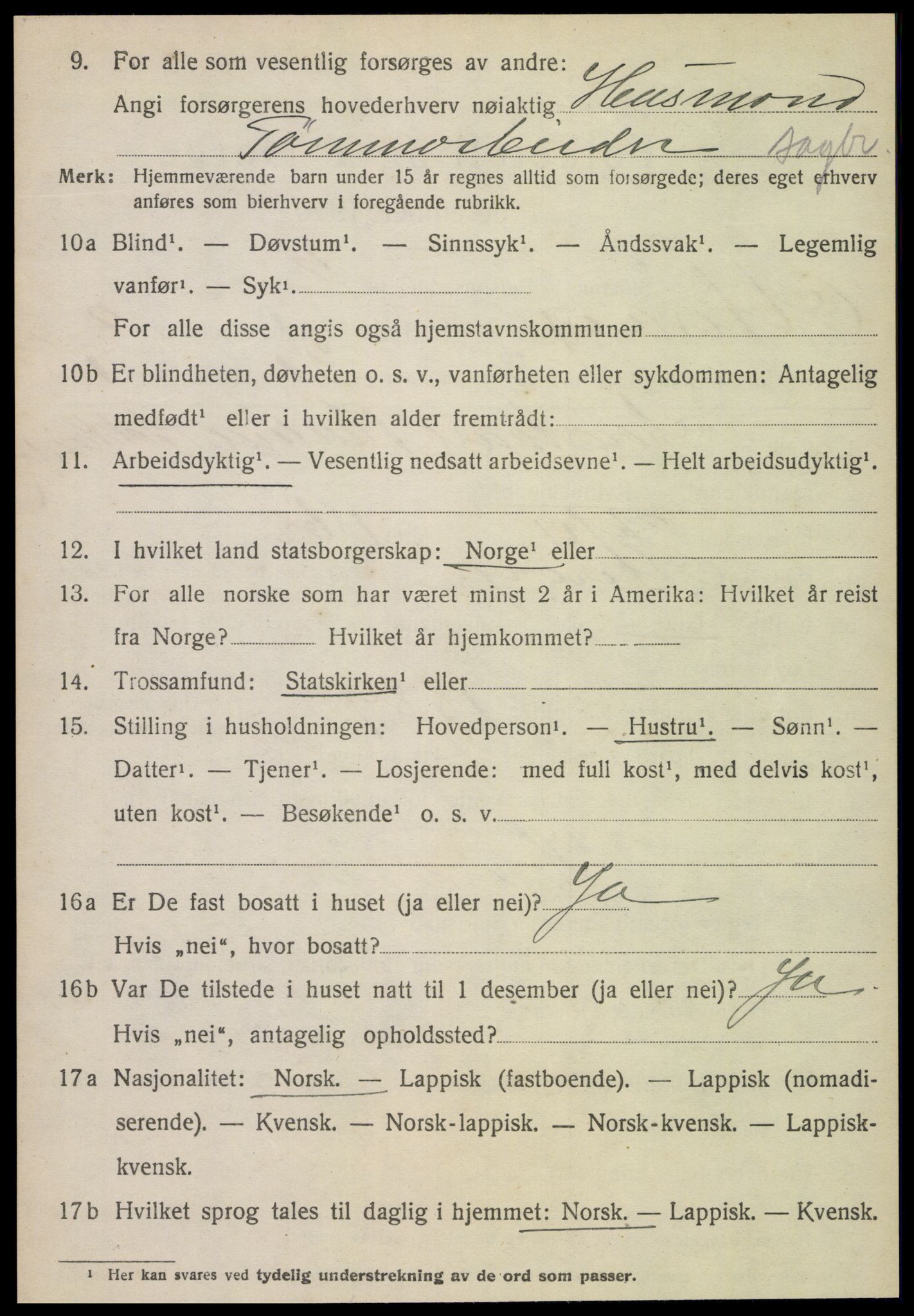 SAT, 1920 census for Otterøy, 1920, p. 1150