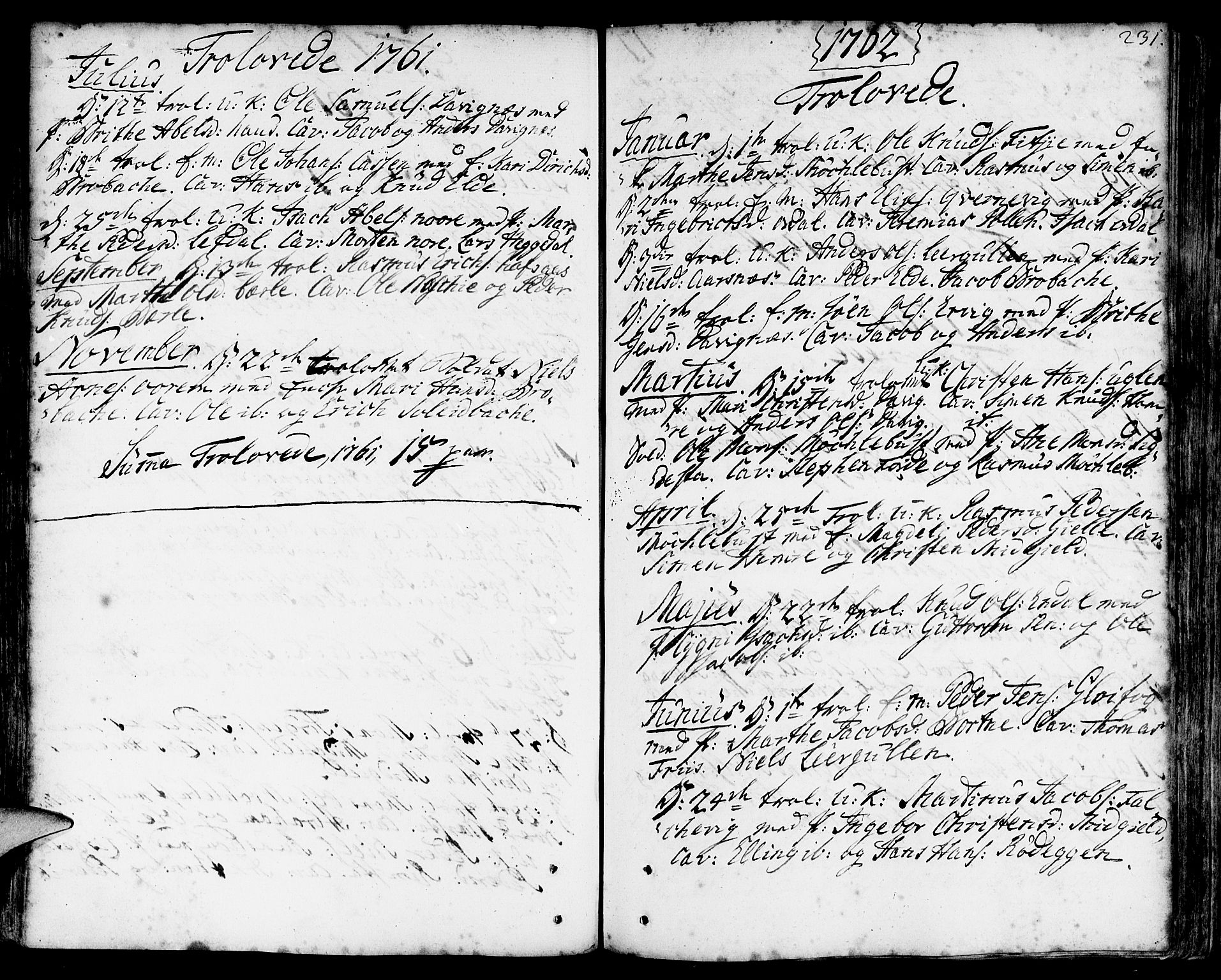 Davik sokneprestembete, SAB/A-79701/H/Haa/Haaa/L0002: Parish register (official) no. A 2, 1742-1816, p. 231