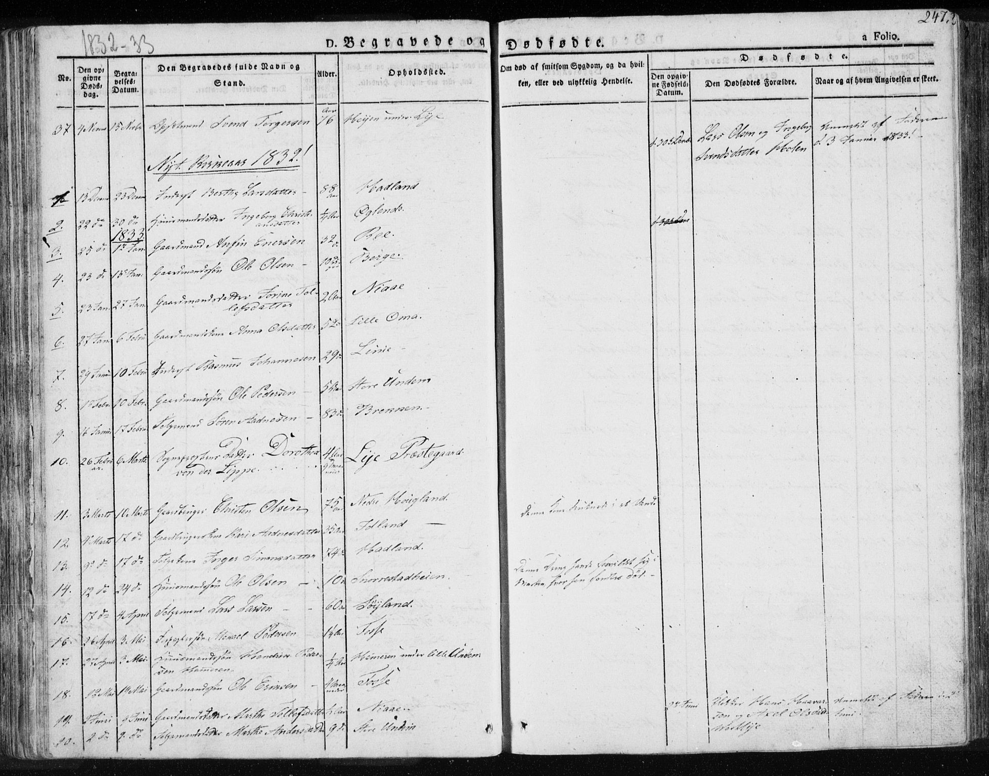 Lye sokneprestkontor, AV/SAST-A-101794/001/30BA/L0004: Parish register (official) no. A 4, 1826-1841, p. 247