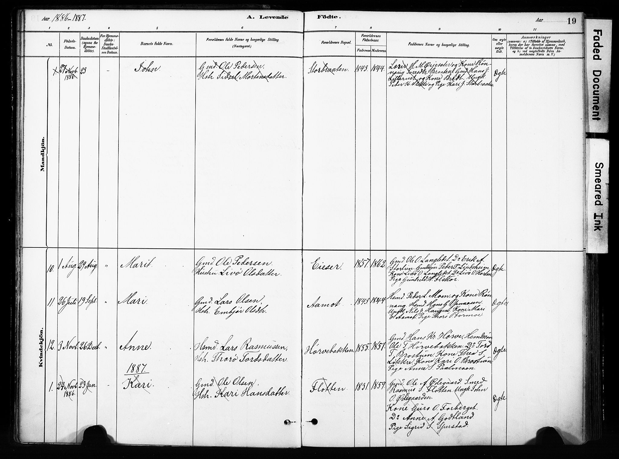 Skjåk prestekontor, SAH/PREST-072/H/Ha/Haa/L0004: Parish register (official) no. 4, 1880-1904, p. 19