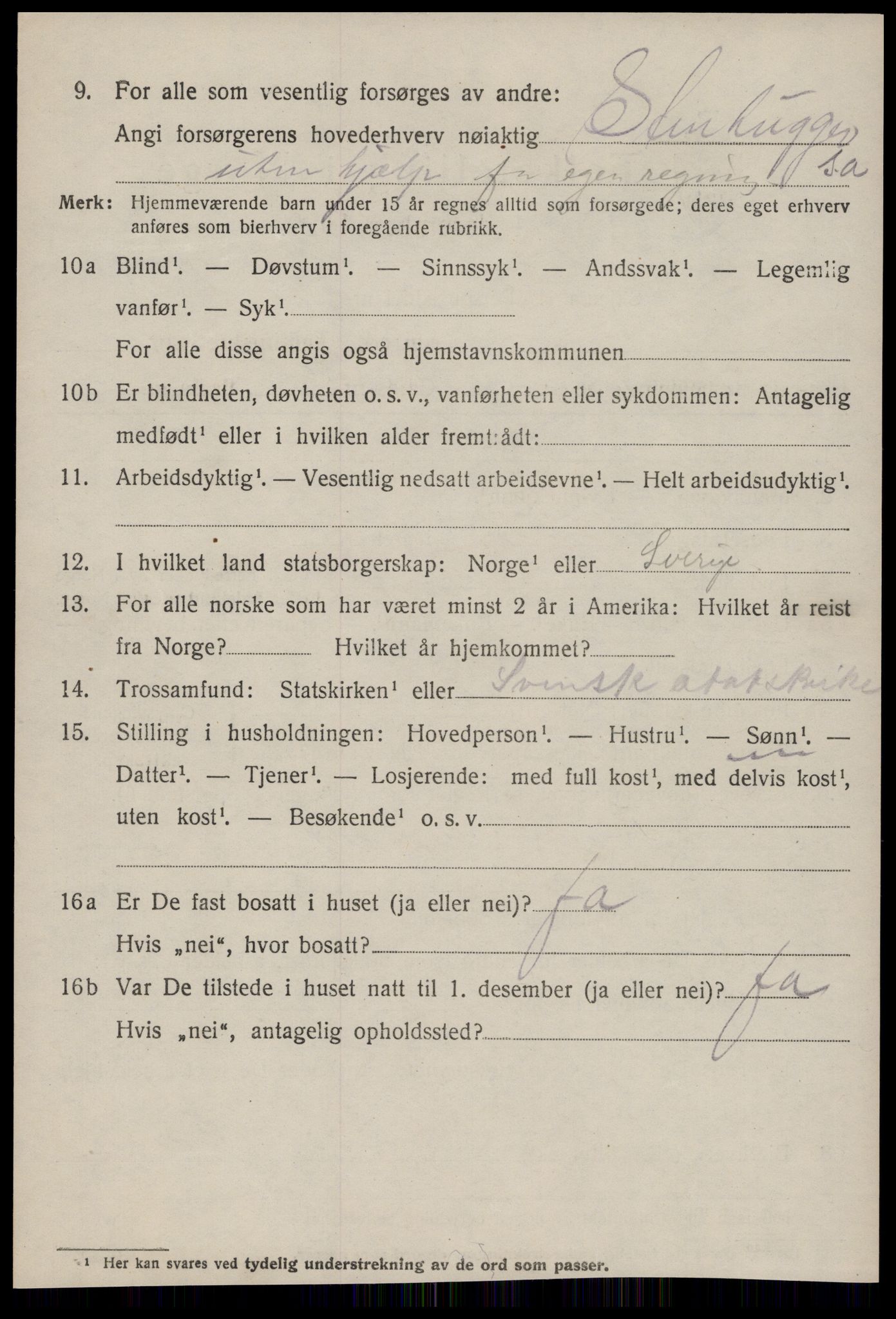 SAT, 1920 census for Sunndal, 1920, p. 1107