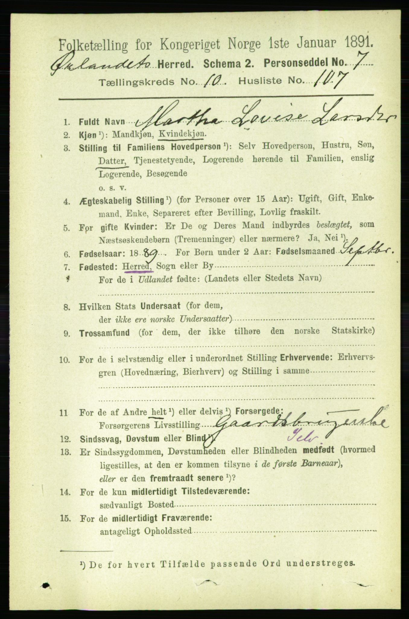 RA, 1891 census for 1621 Ørland, 1891, p. 4847