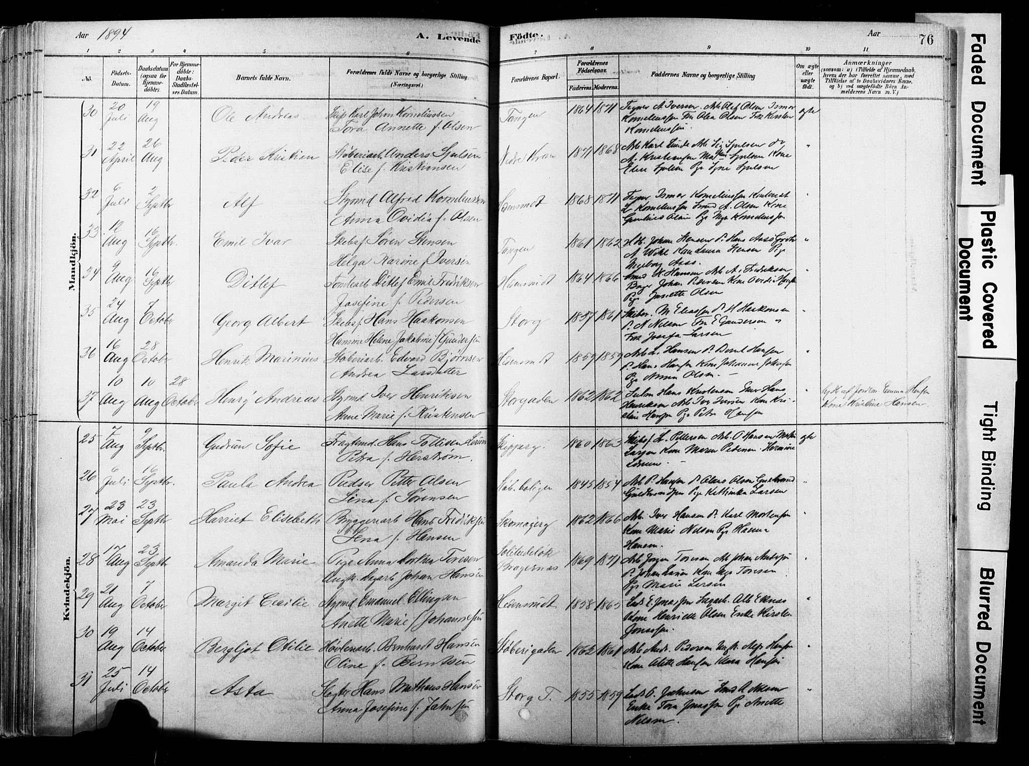 Strømsø kirkebøker, AV/SAKO-A-246/F/Fb/L0006: Parish register (official) no. II 6, 1879-1910, p. 76