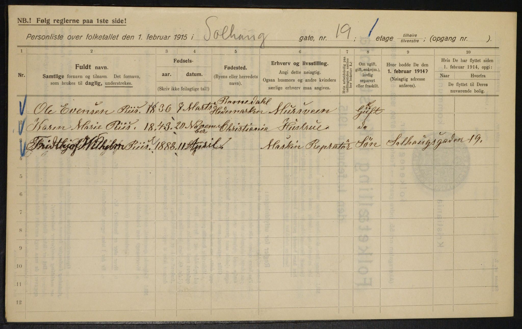 OBA, Municipal Census 1915 for Kristiania, 1915, p. 99373