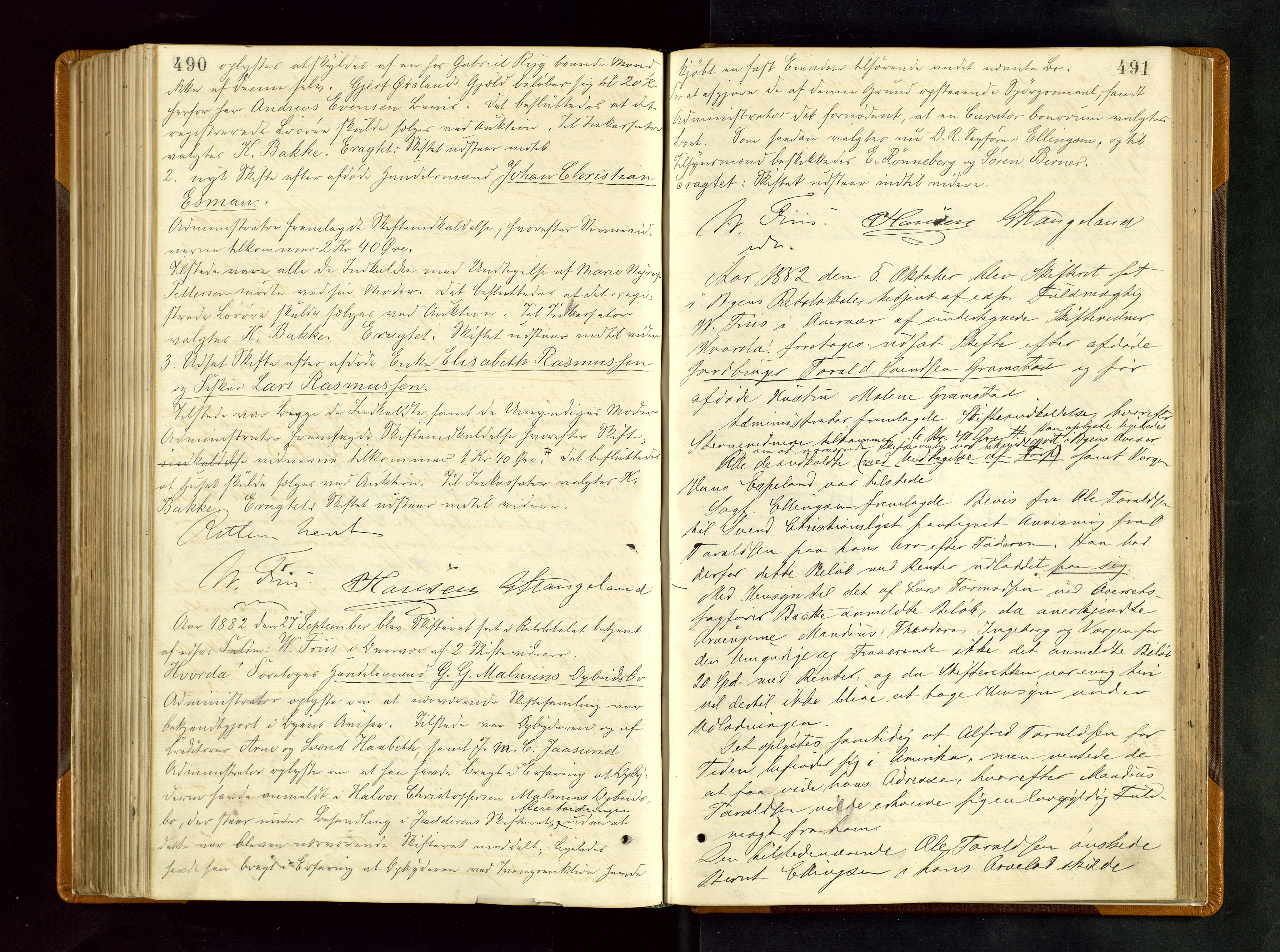 Stavanger byfogd, AV/SAST-A-101408/001/5/50/503BB/L0016: Skifteforhandlingsprotokoll, 1879-1883, p. 490-491