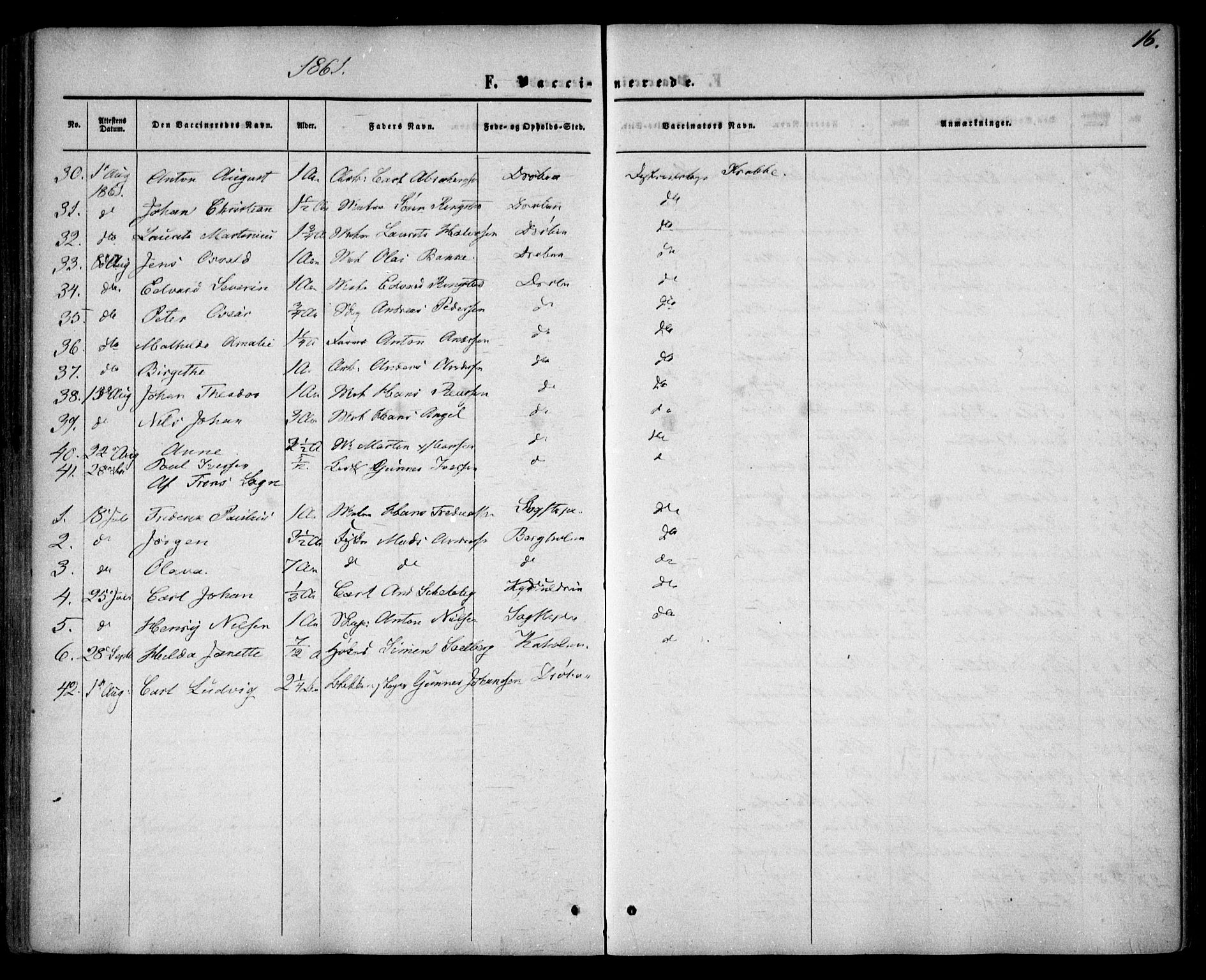 Drøbak prestekontor Kirkebøker, AV/SAO-A-10142a/F/Fa/L0002: Parish register (official) no. I 2, 1858-1870, p. 16