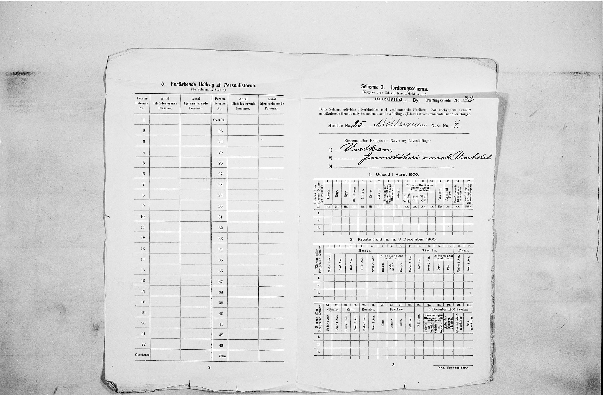 SAO, 1900 census for Kristiania, 1900, p. 62450