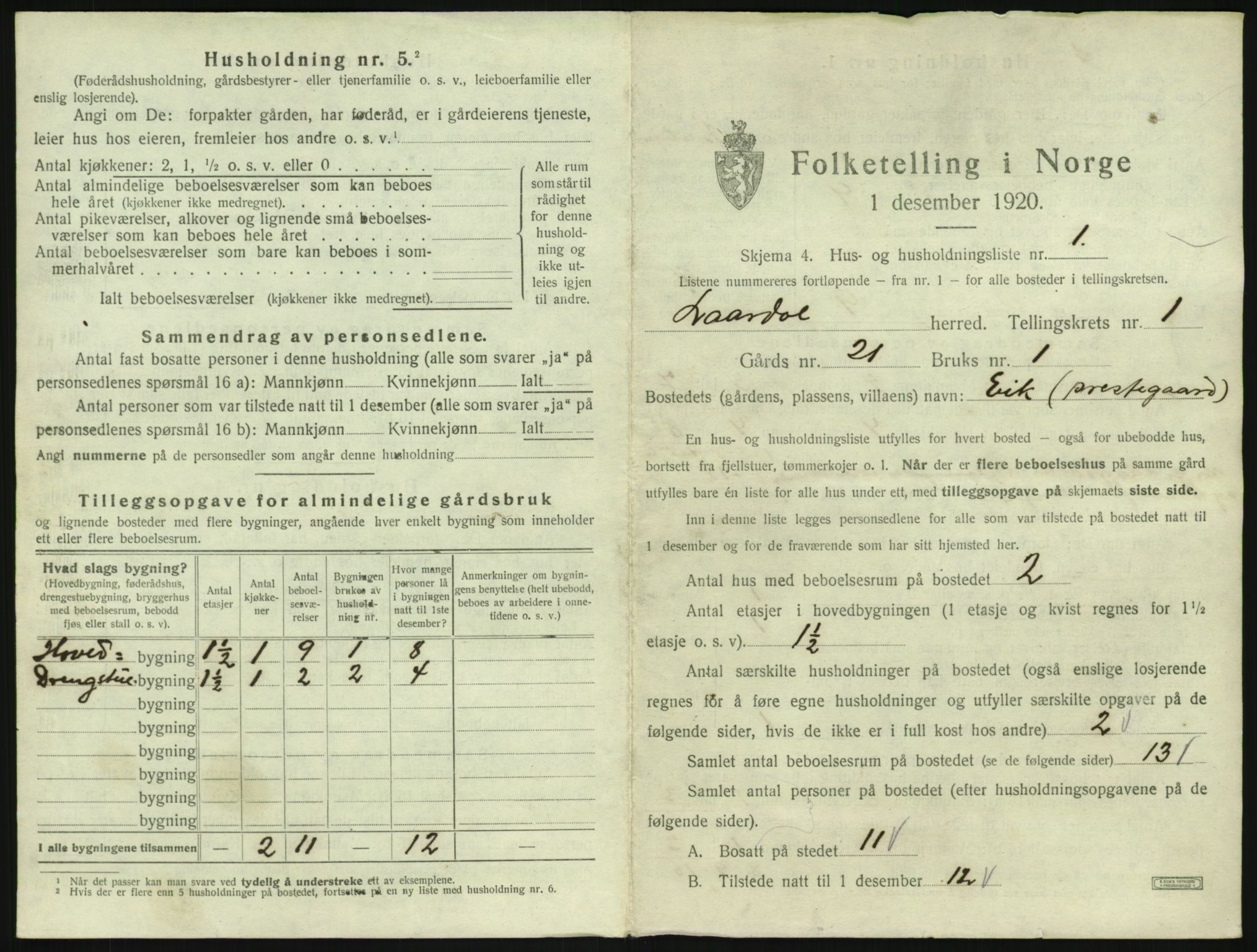 SAKO, 1920 census for Lårdal, 1920, p. 45