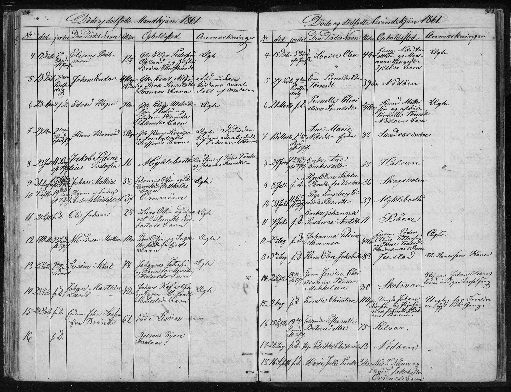 Ministerialprotokoller, klokkerbøker og fødselsregistre - Nordland, AV/SAT-A-1459/817/L0266: Parish register (copy) no. 817C01, 1841-1869, p. 301-302