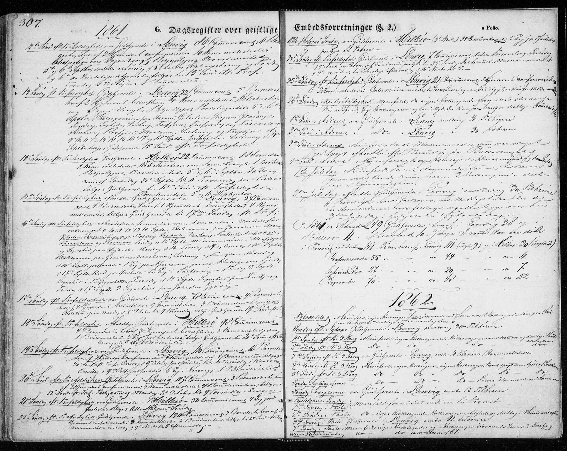 Lenvik sokneprestembete, SATØ/S-1310/H/Ha/Haa/L0007kirke: Parish register (official) no. 7, 1855-1865, p. 307