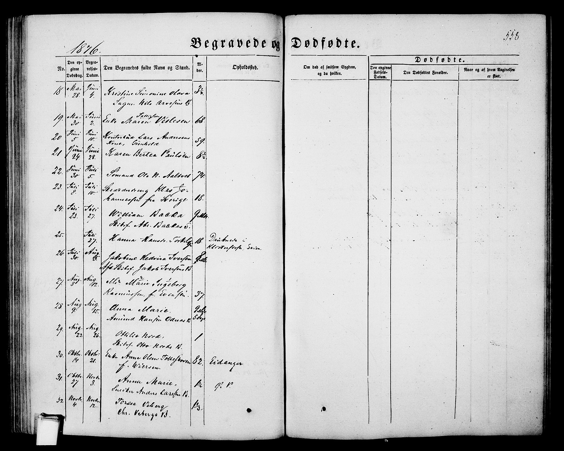 Porsgrunn kirkebøker , AV/SAKO-A-104/G/Gb/L0004: Parish register (copy) no. II 4, 1853-1882, p. 558