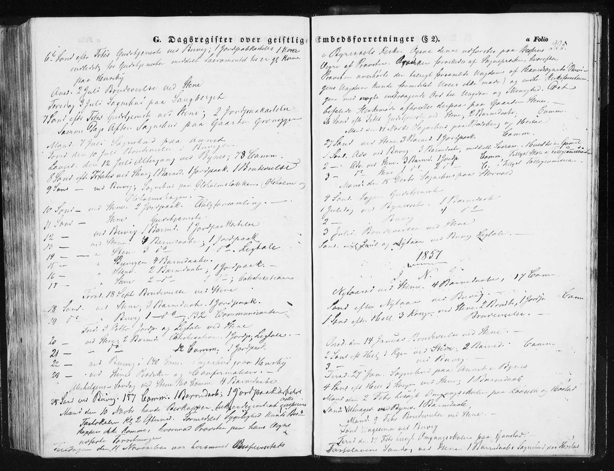 Ministerialprotokoller, klokkerbøker og fødselsregistre - Sør-Trøndelag, SAT/A-1456/612/L0376: Parish register (official) no. 612A08, 1846-1859, p. 325