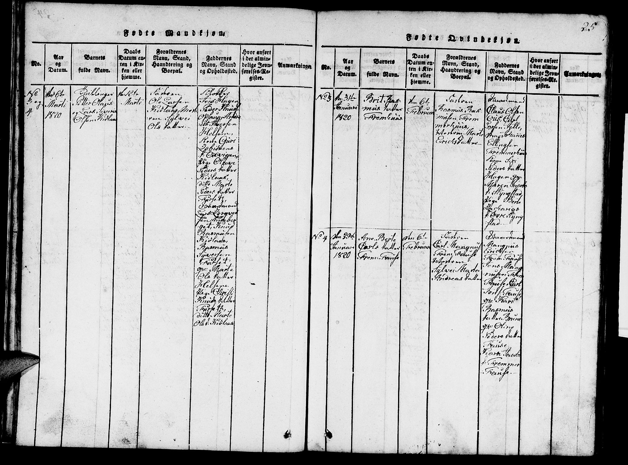 Ministerialprotokoller, klokkerbøker og fødselsregistre - Møre og Romsdal, AV/SAT-A-1454/520/L0289: Parish register (copy) no. 520C01, 1817-1837, p. 25