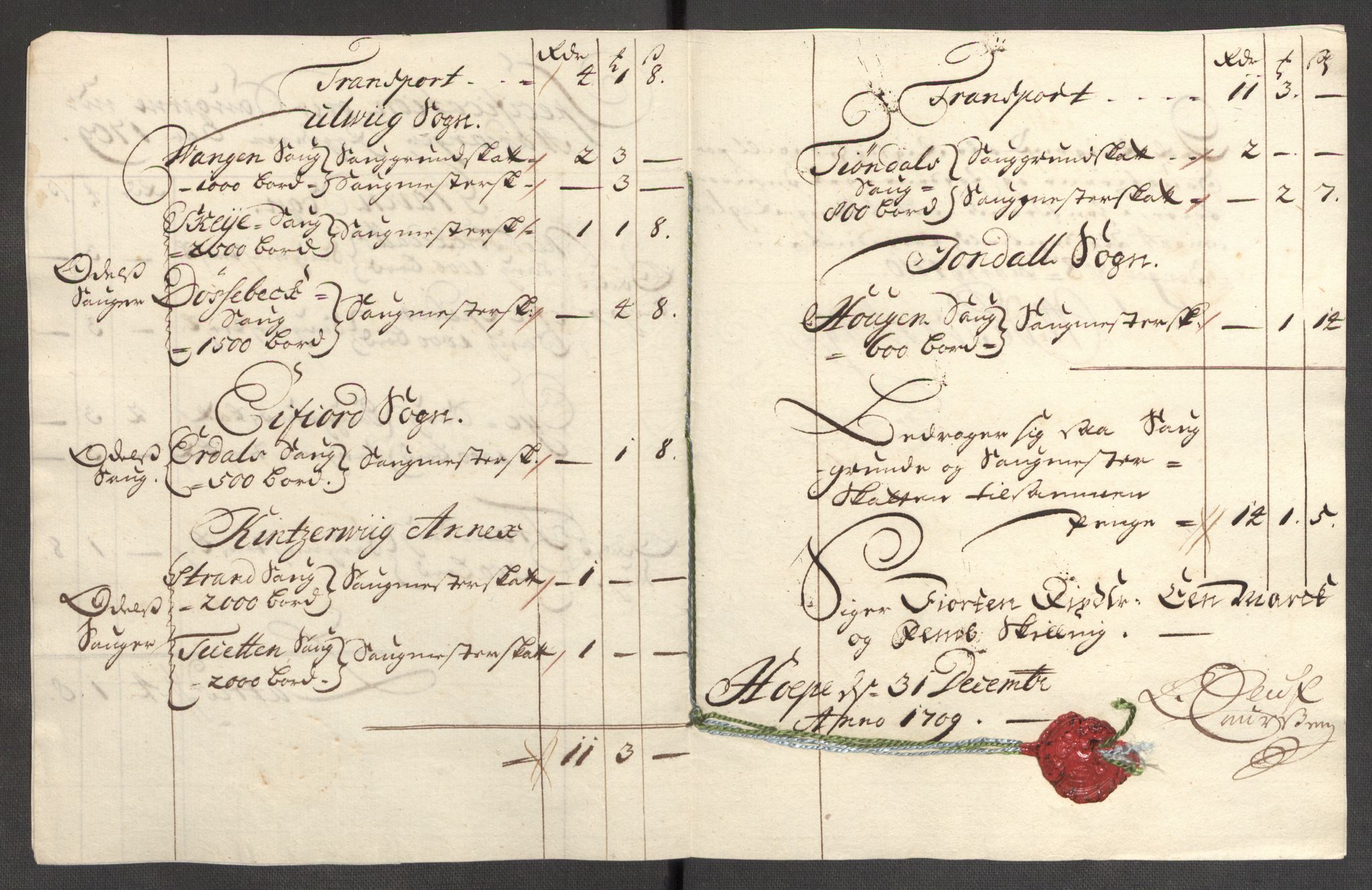 Rentekammeret inntil 1814, Reviderte regnskaper, Fogderegnskap, AV/RA-EA-4092/R48/L2986: Fogderegnskap Sunnhordland og Hardanger, 1709-1710, p. 205