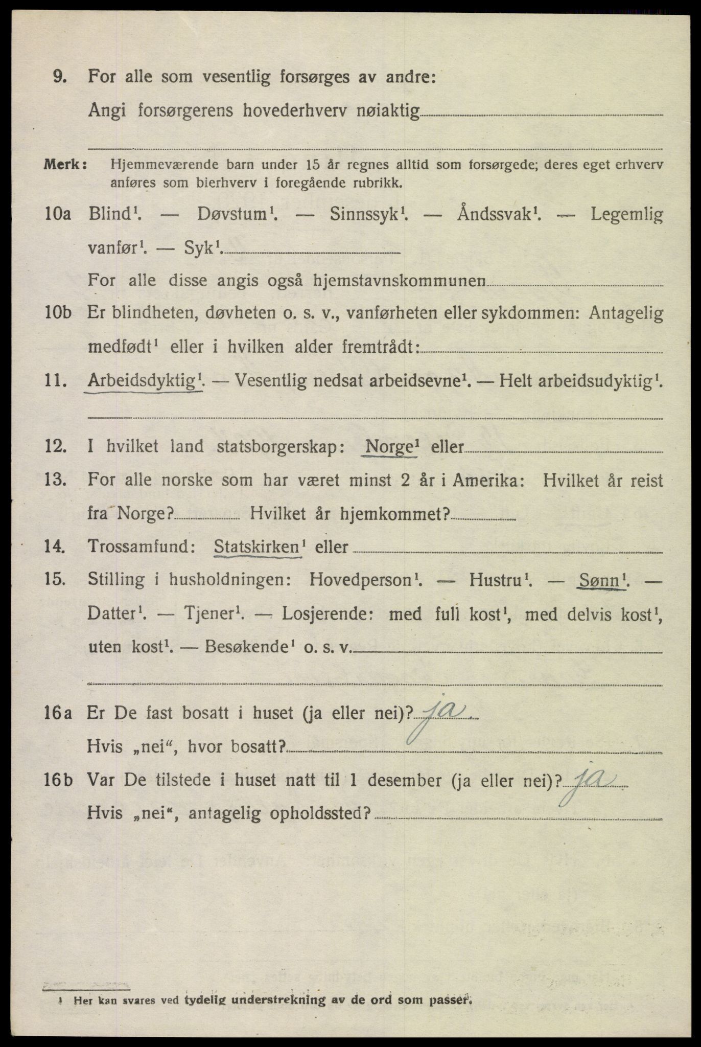 SAK, 1920 census for Tveit, 1920, p. 1981