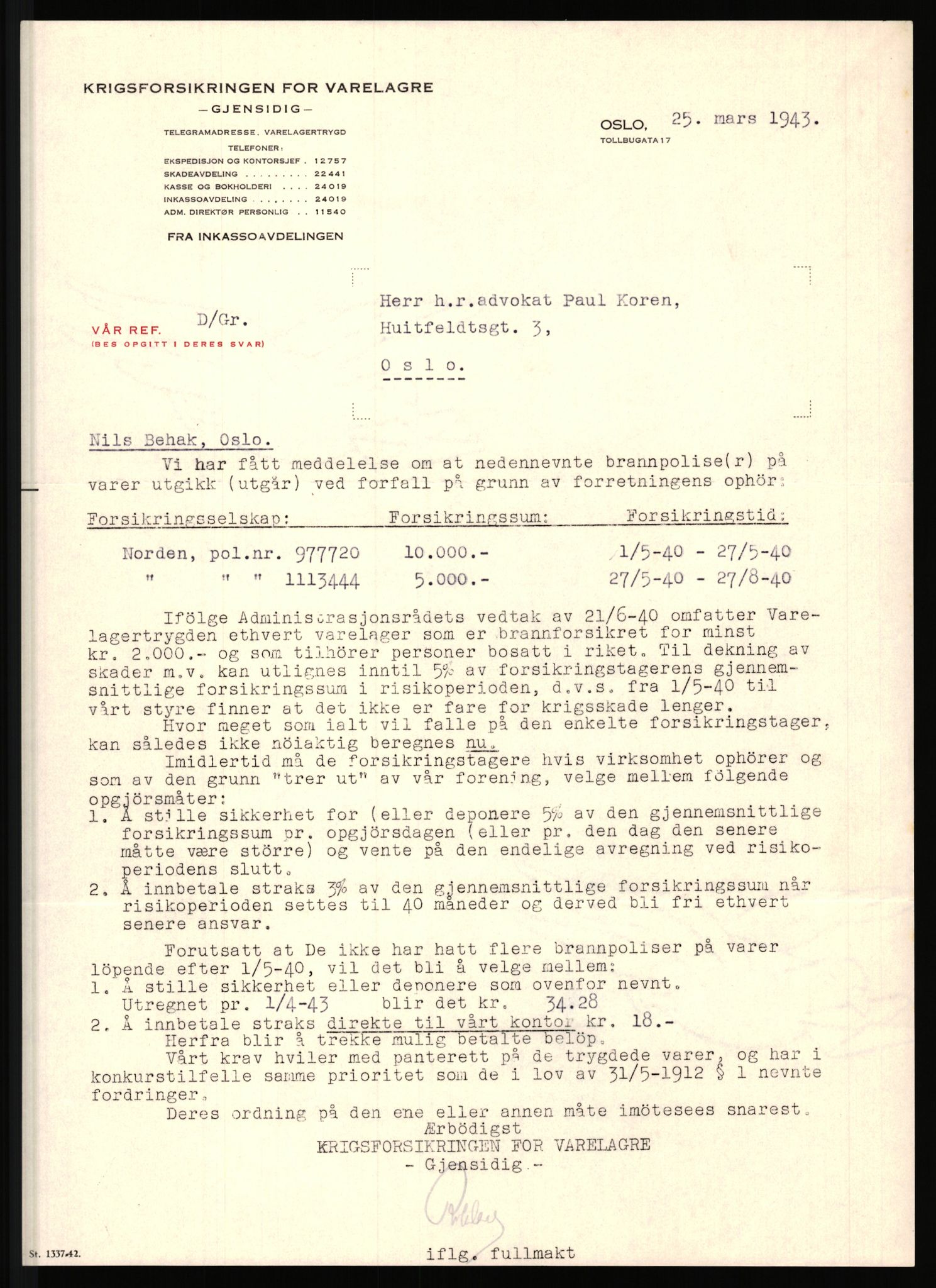 Justisdepartementet, Tilbakeføringskontoret for inndratte formuer, AV/RA-S-1564/H/Hc/Hcc/L0917: --, 1945-1947, p. 229