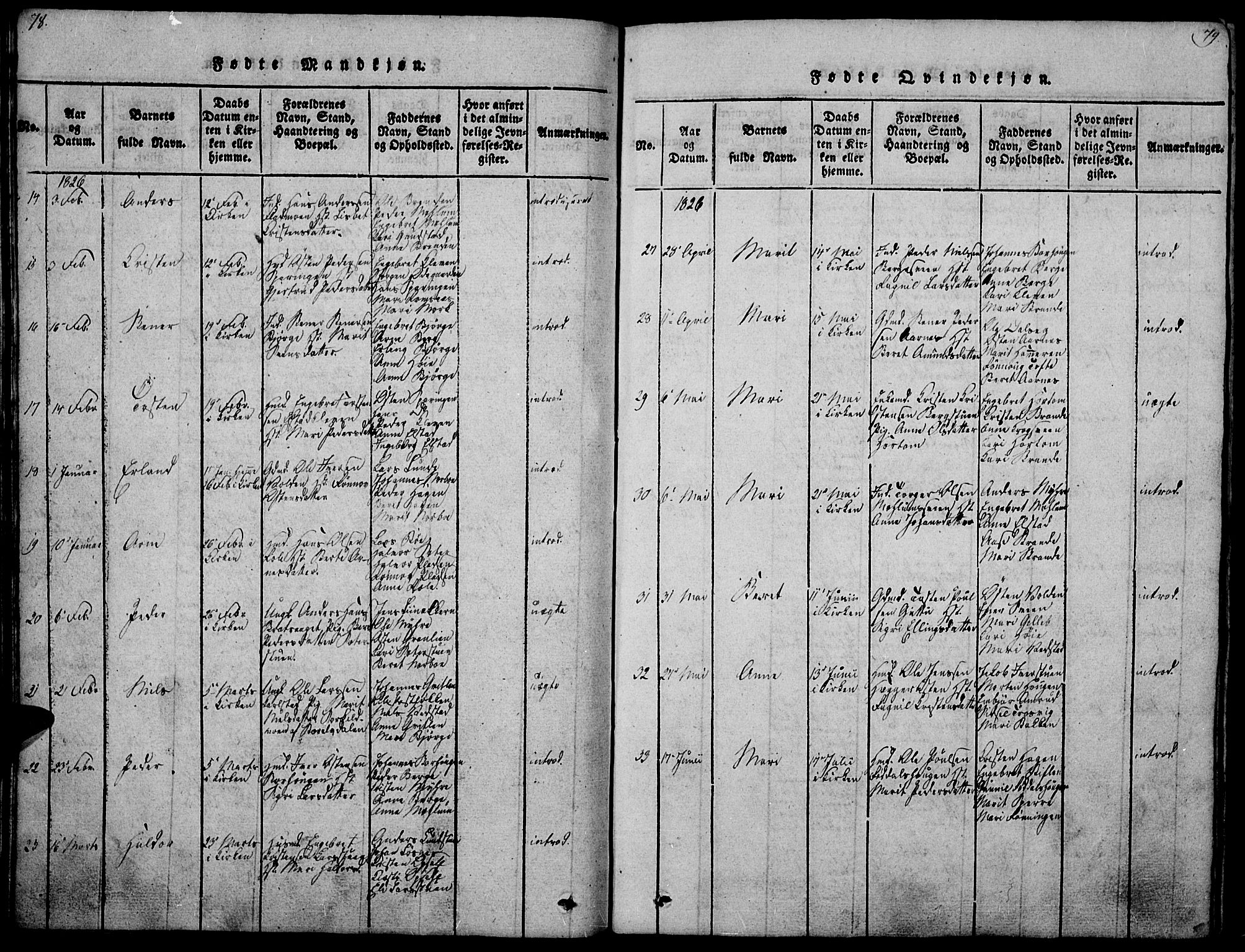 Ringebu prestekontor, AV/SAH-PREST-082/H/Ha/Haa/L0004: Parish register (official) no. 4, 1821-1839, p. 78-79