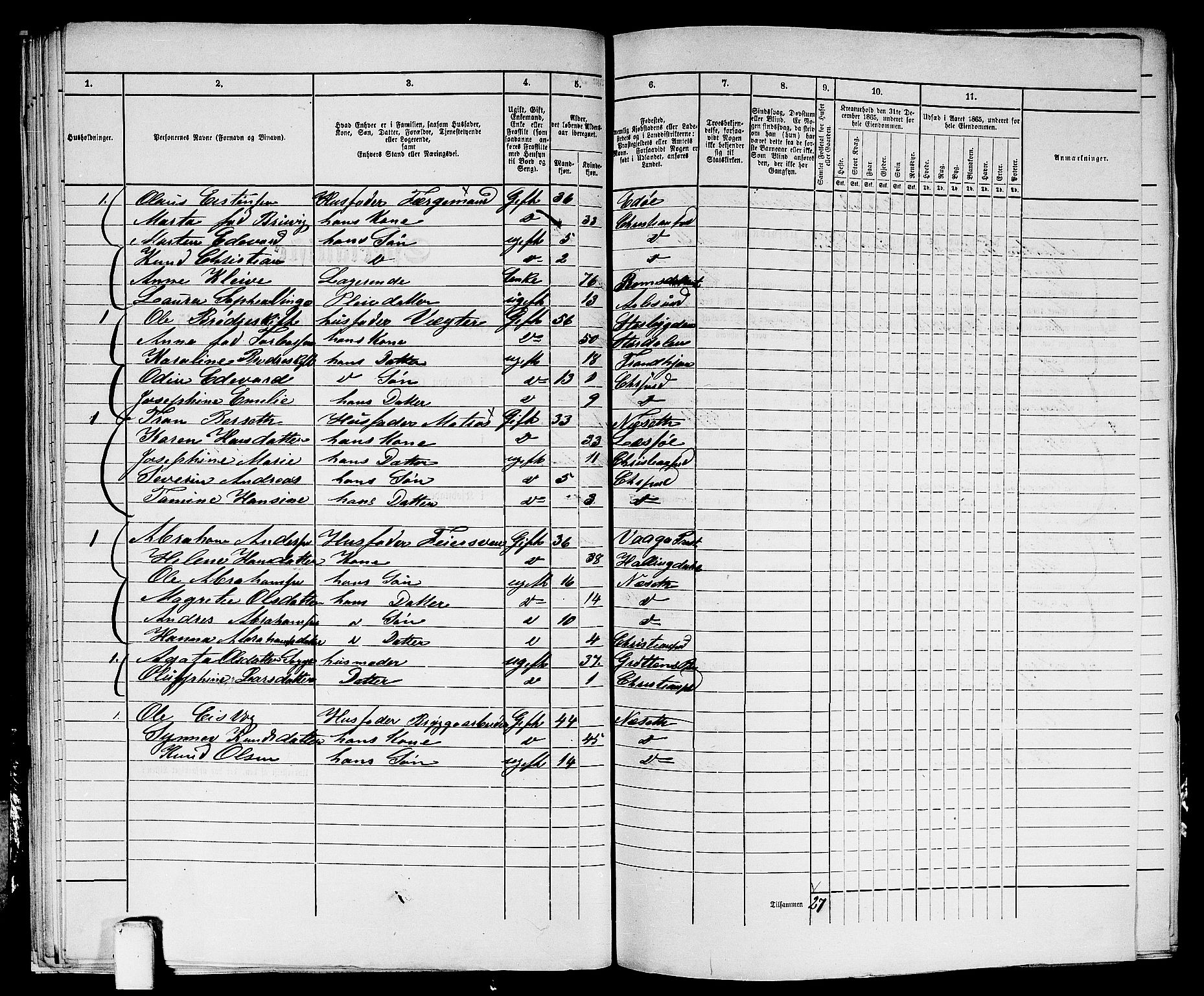 RA, 1865 census for Kristiansund/Kristiansund, 1865, p. 550