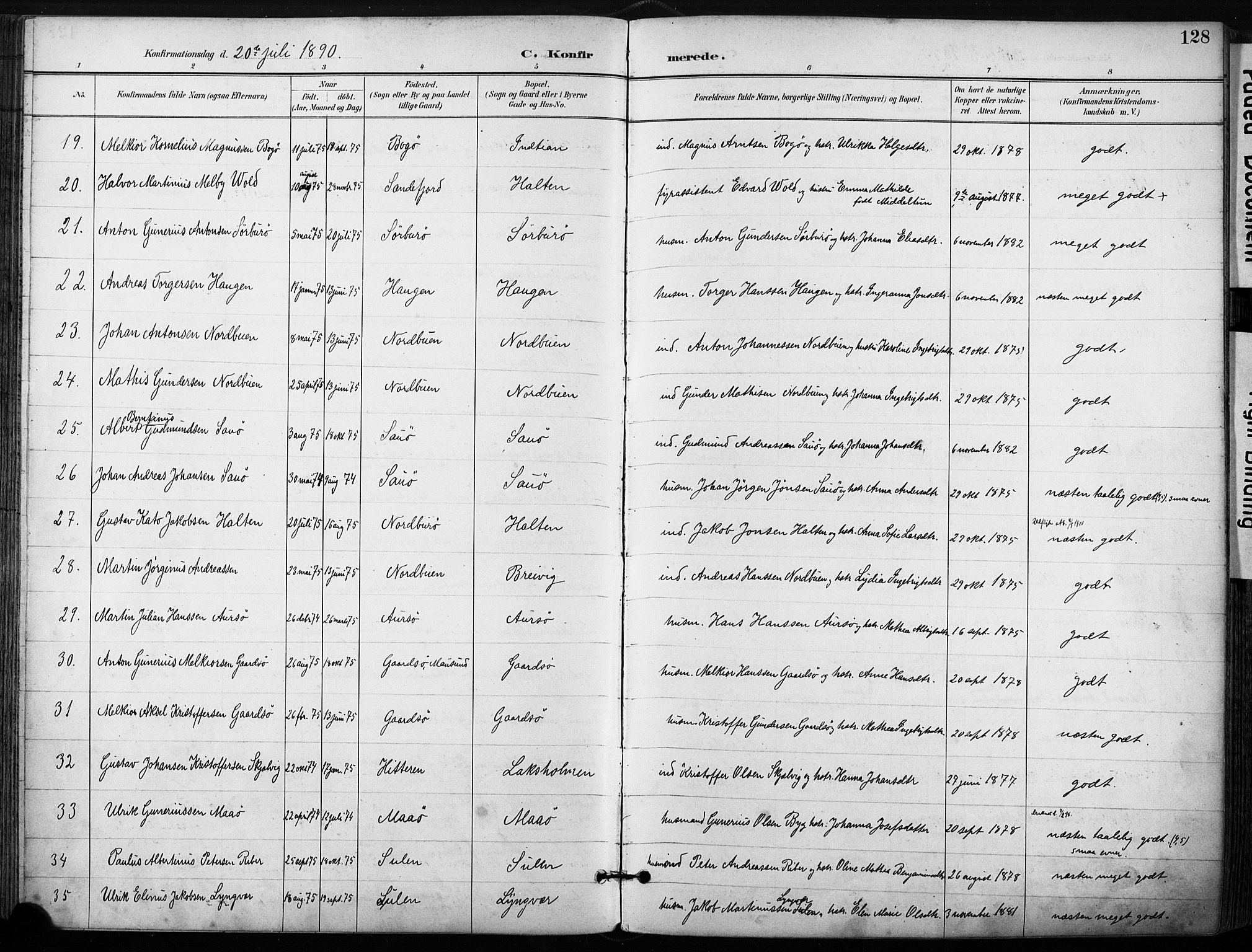 Ministerialprotokoller, klokkerbøker og fødselsregistre - Sør-Trøndelag, SAT/A-1456/640/L0579: Parish register (official) no. 640A04, 1889-1902, p. 128