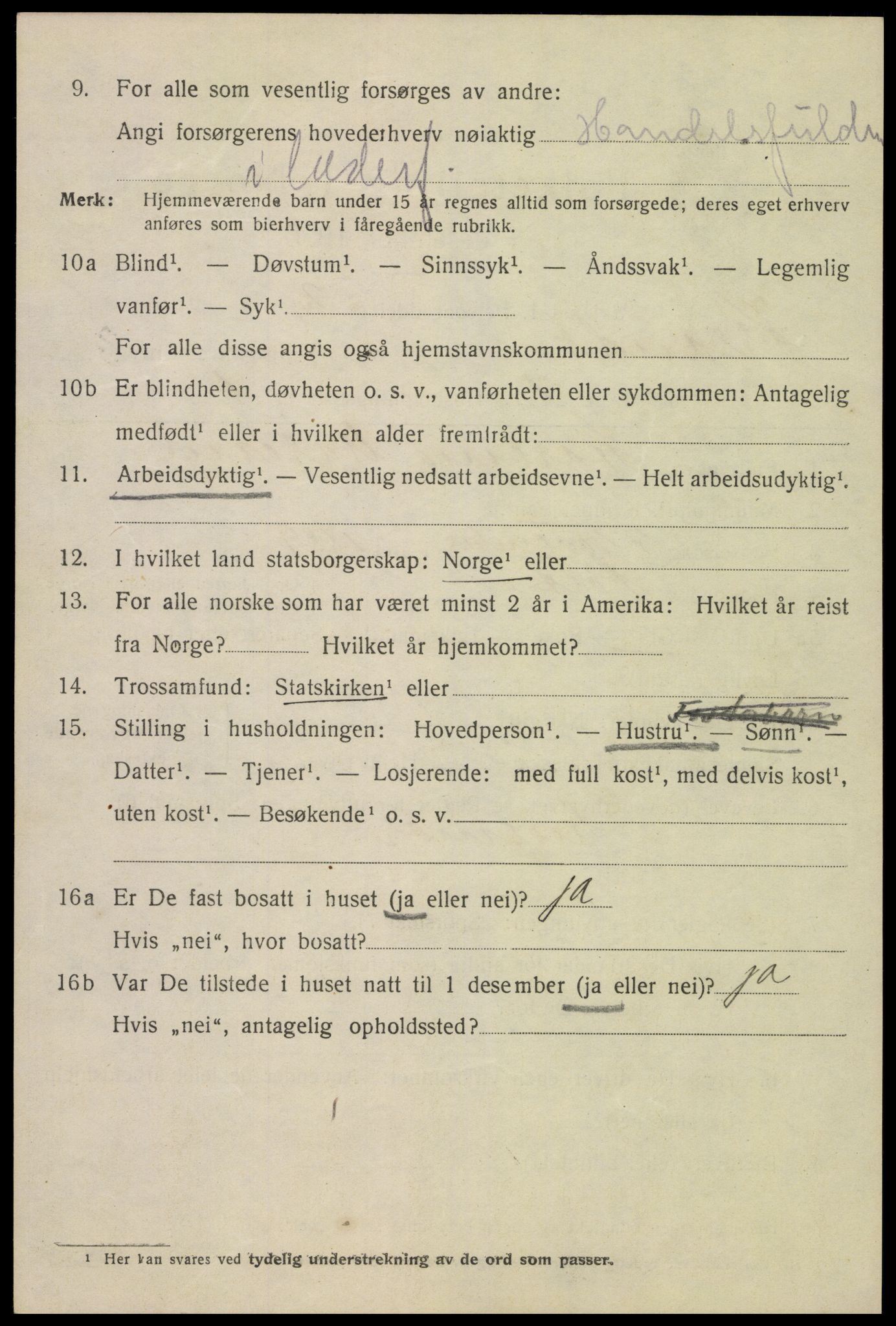 SAK, 1920 census for Kristiansand, 1920, p. 14370