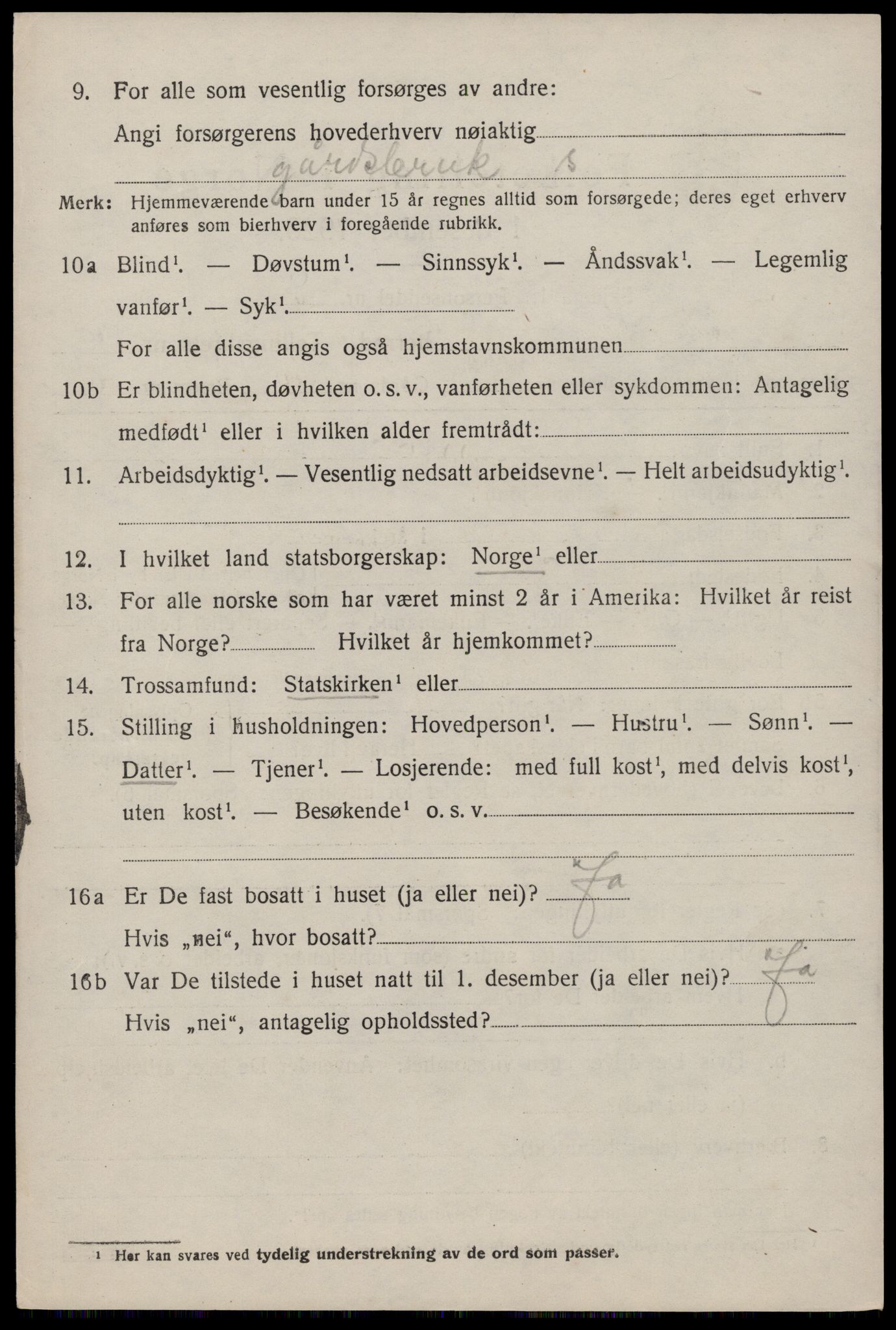 SAST, 1920 census for Skudenes, 1920, p. 5519