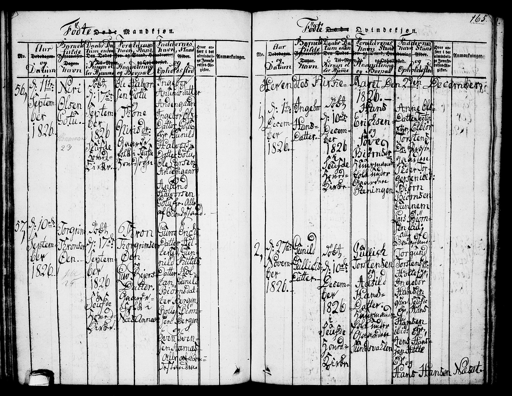 Sauherad kirkebøker, SAKO/A-298/G/Ga/L0001: Parish register (copy) no. I 1, 1815-1827, p. 165