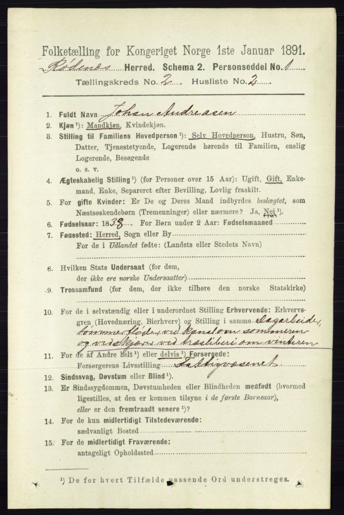 RA, 1891 census for 0120 Rødenes, 1891, p. 733