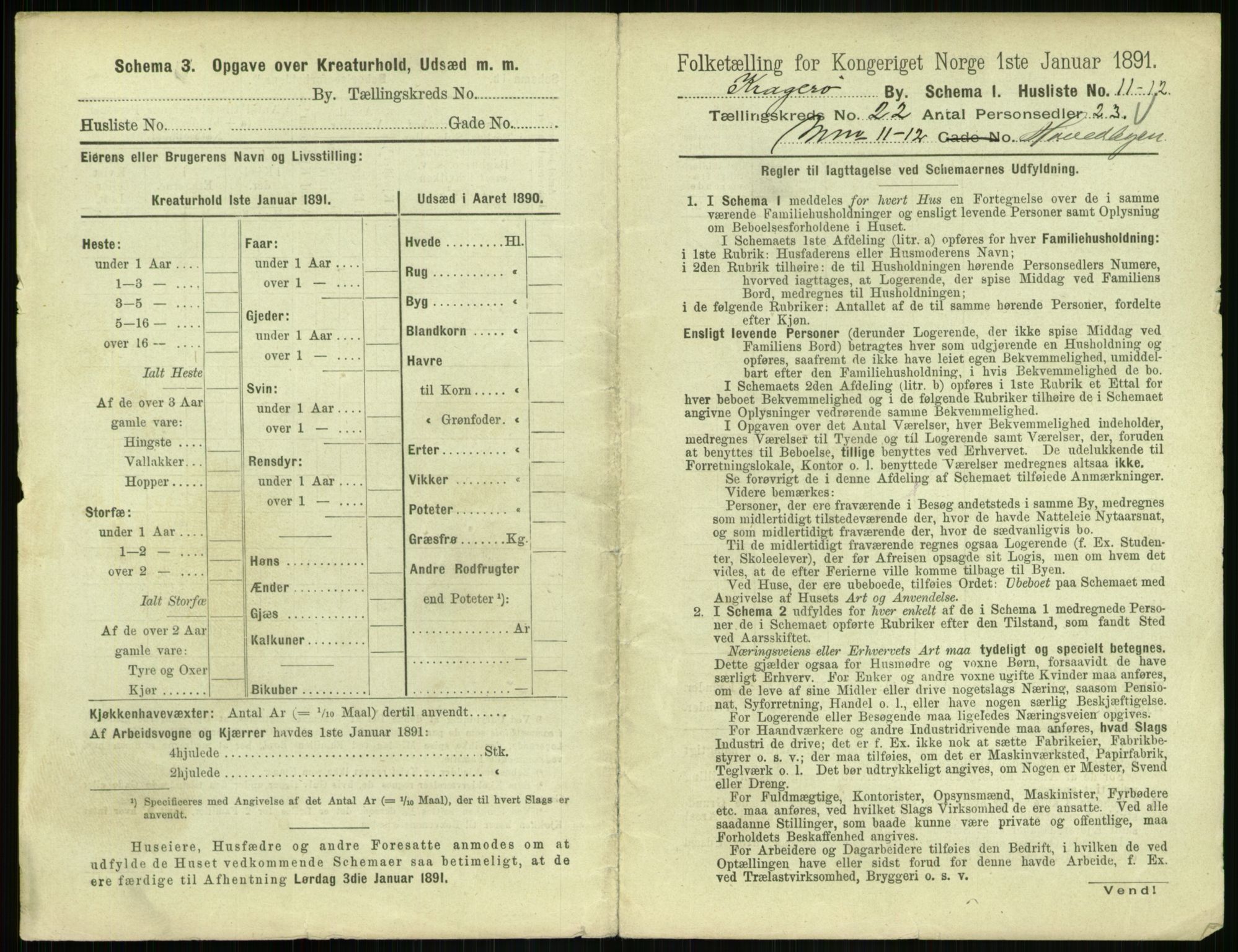 RA, 1891 census for 0801 Kragerø, 1891, p. 880