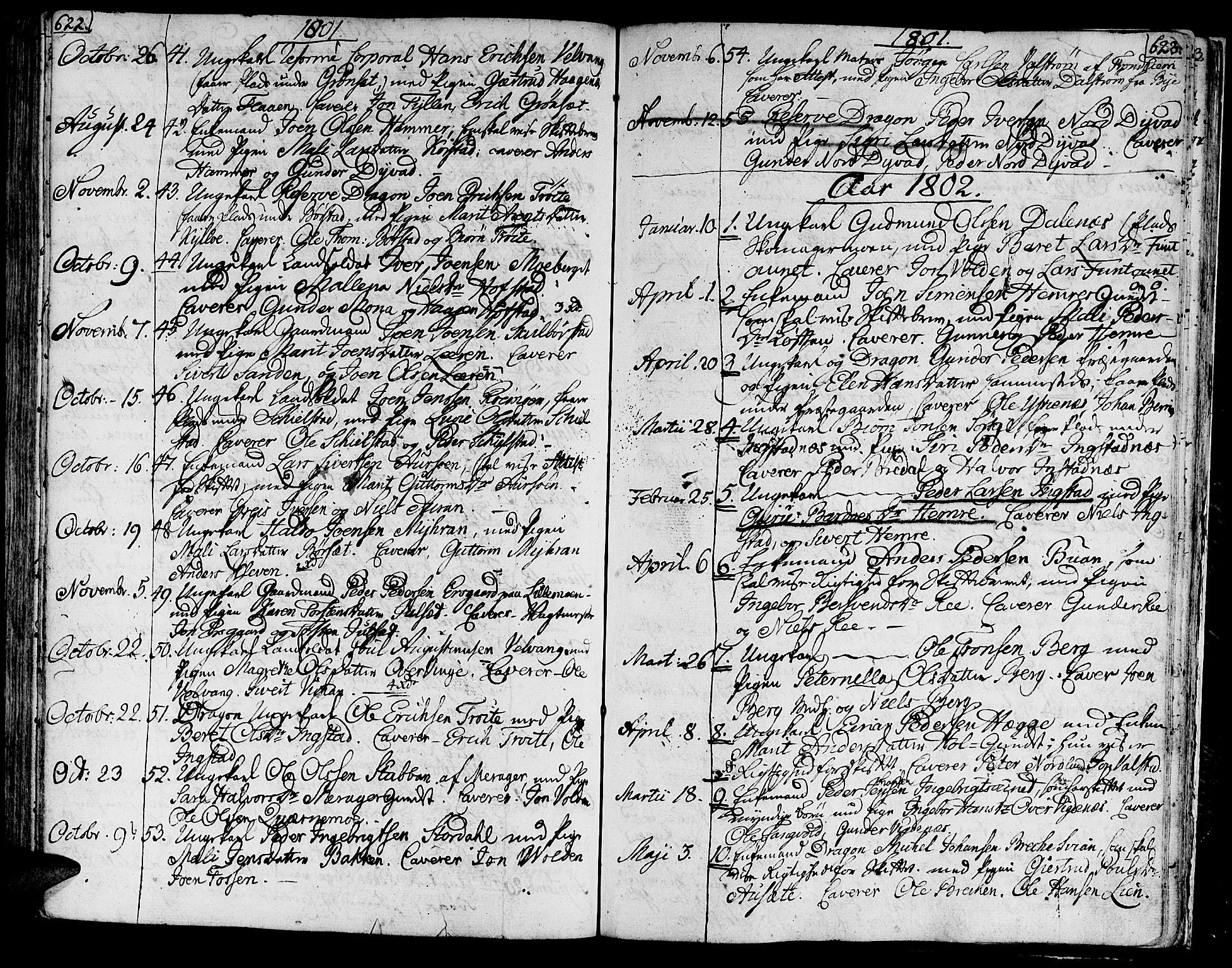 Ministerialprotokoller, klokkerbøker og fødselsregistre - Nord-Trøndelag, SAT/A-1458/709/L0060: Parish register (official) no. 709A07, 1797-1815, p. 622-623