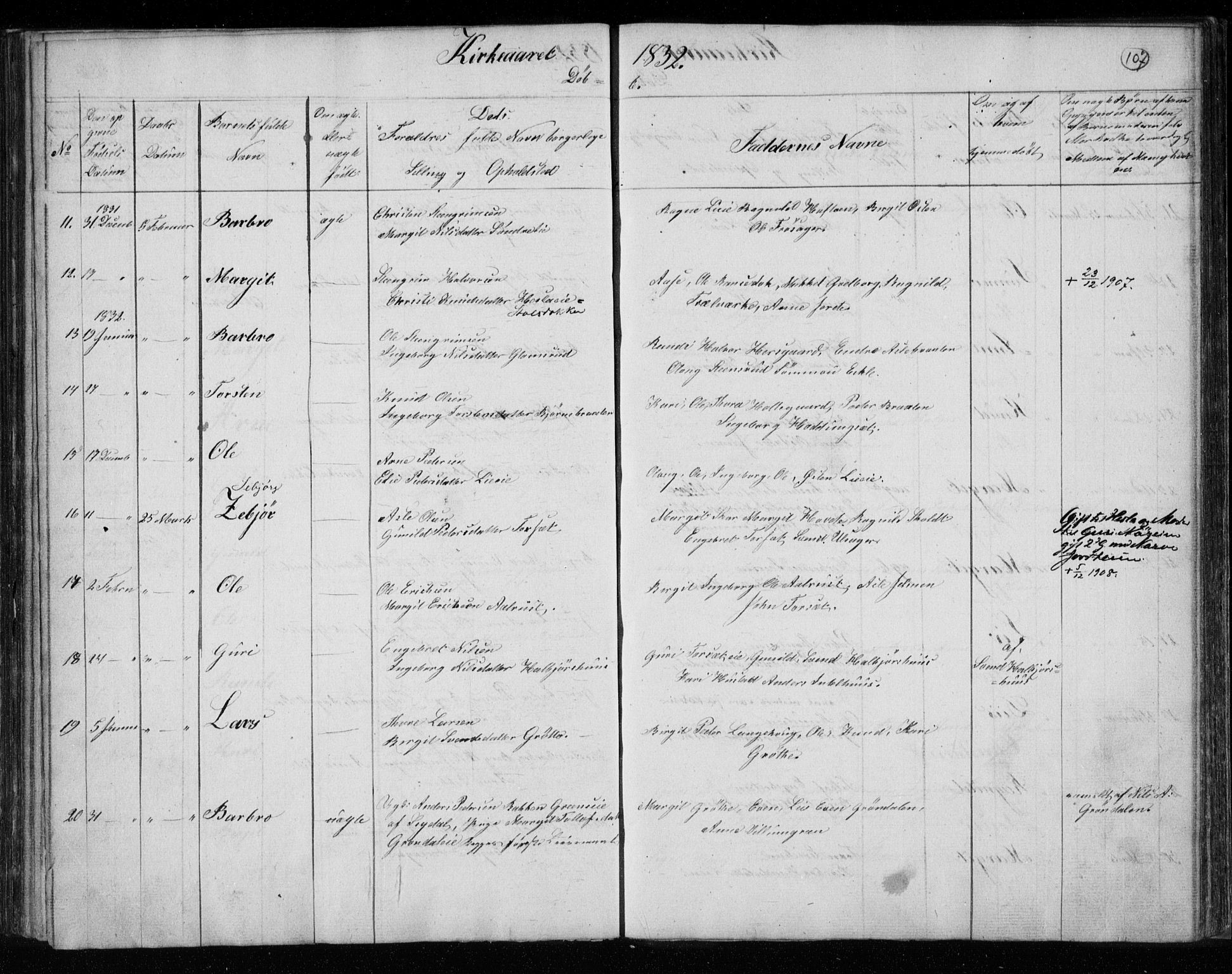 Gol kirkebøker, AV/SAKO-A-226/F/Fa/L0001: Parish register (official) no. I 1, 1821-1837, p. 107