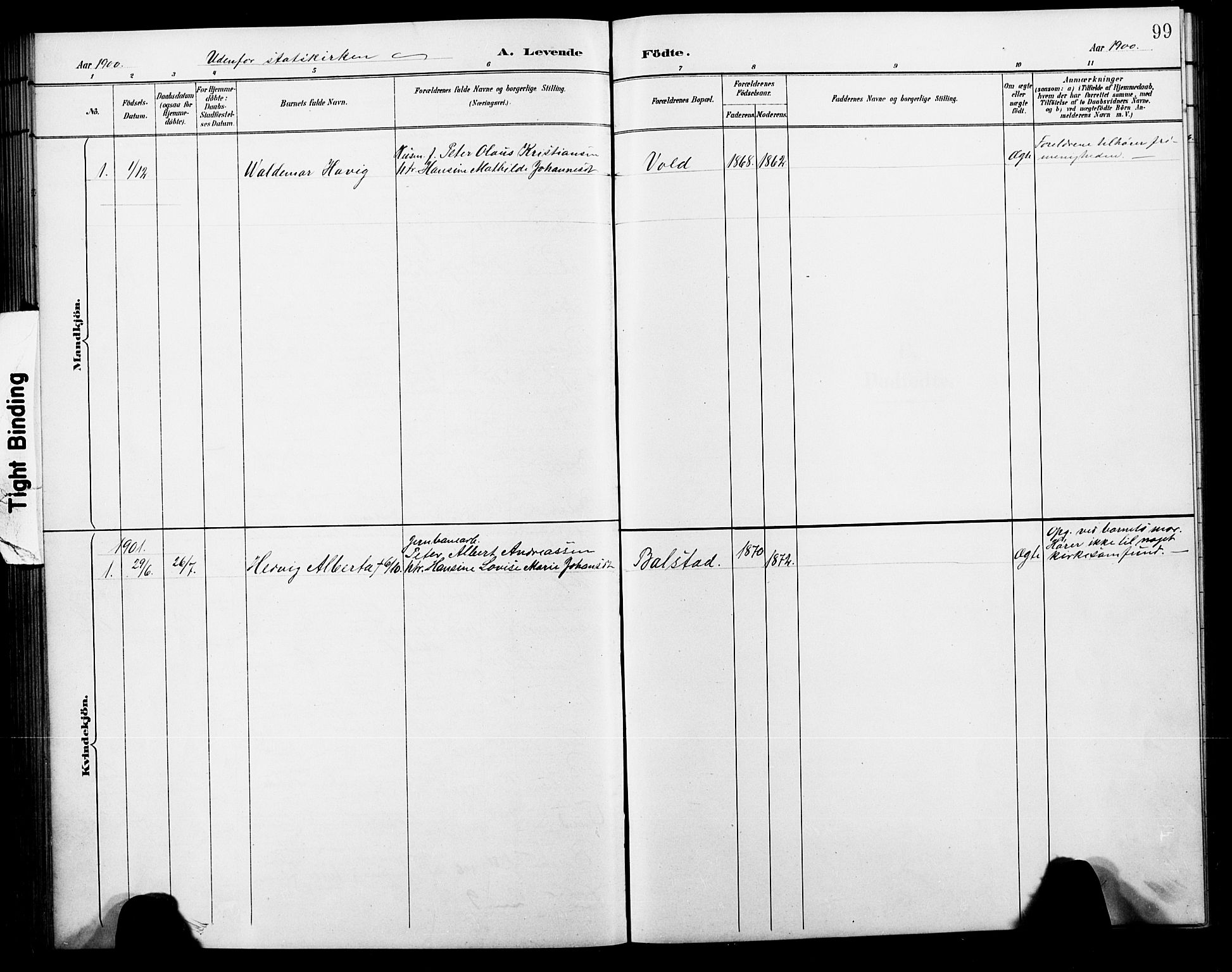 Ministerialprotokoller, klokkerbøker og fødselsregistre - Nordland, AV/SAT-A-1459/881/L1168: Parish register (copy) no. 881C05, 1900-1911, p. 99