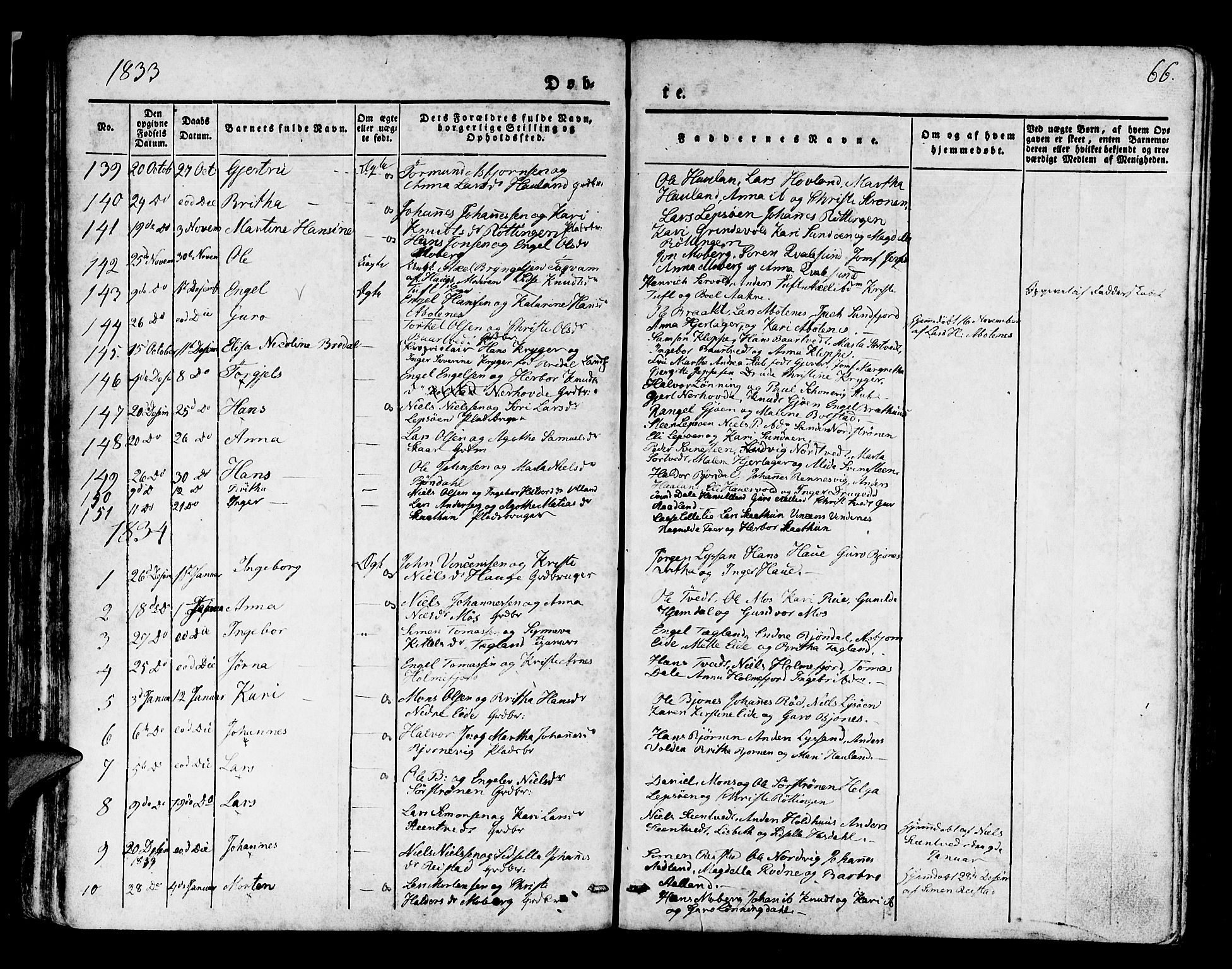 Os sokneprestembete, AV/SAB-A-99929: Parish register (official) no. A 14, 1826-1839, p. 66