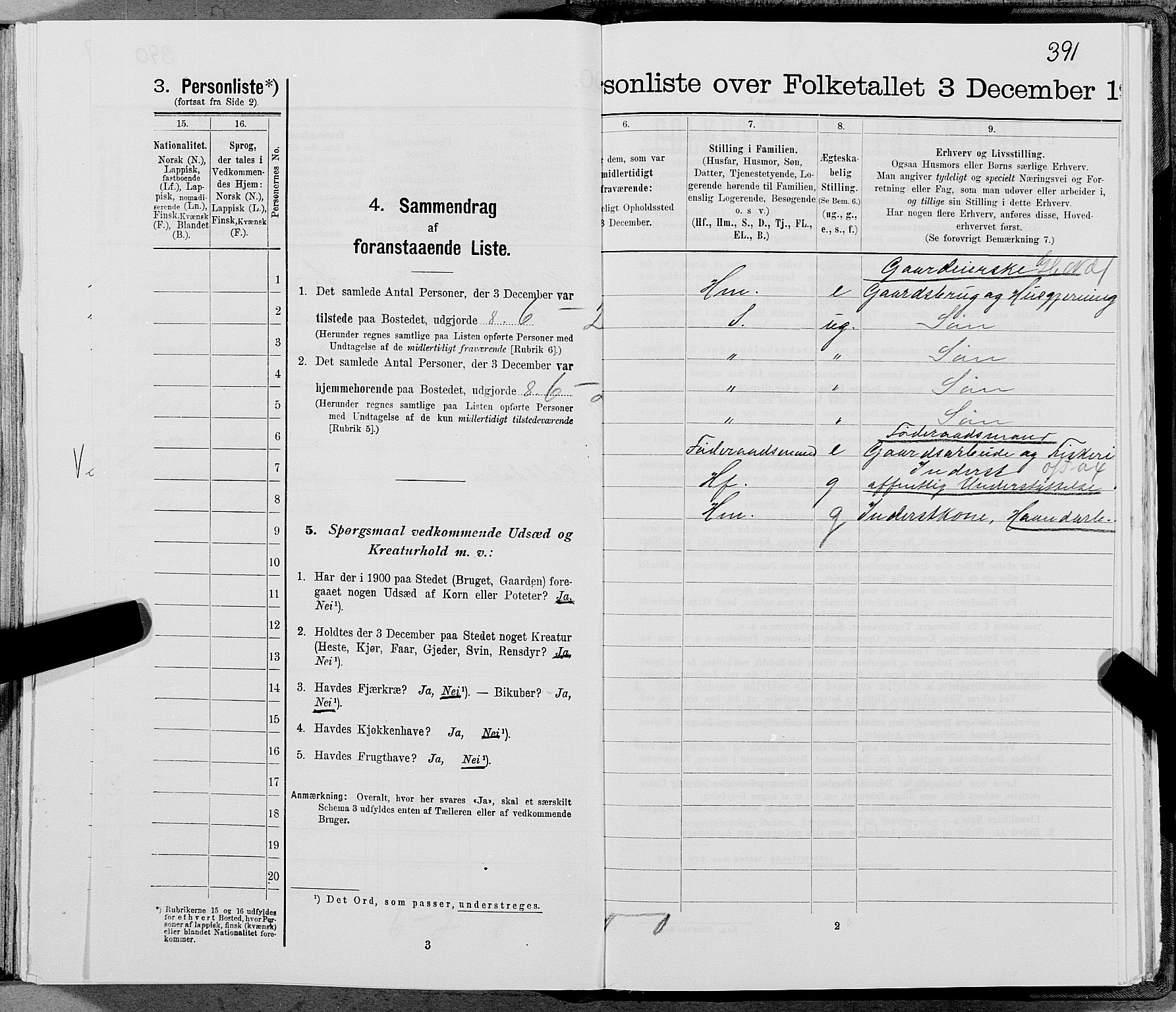 SAT, 1900 census for Gildeskål, 1900, p. 907