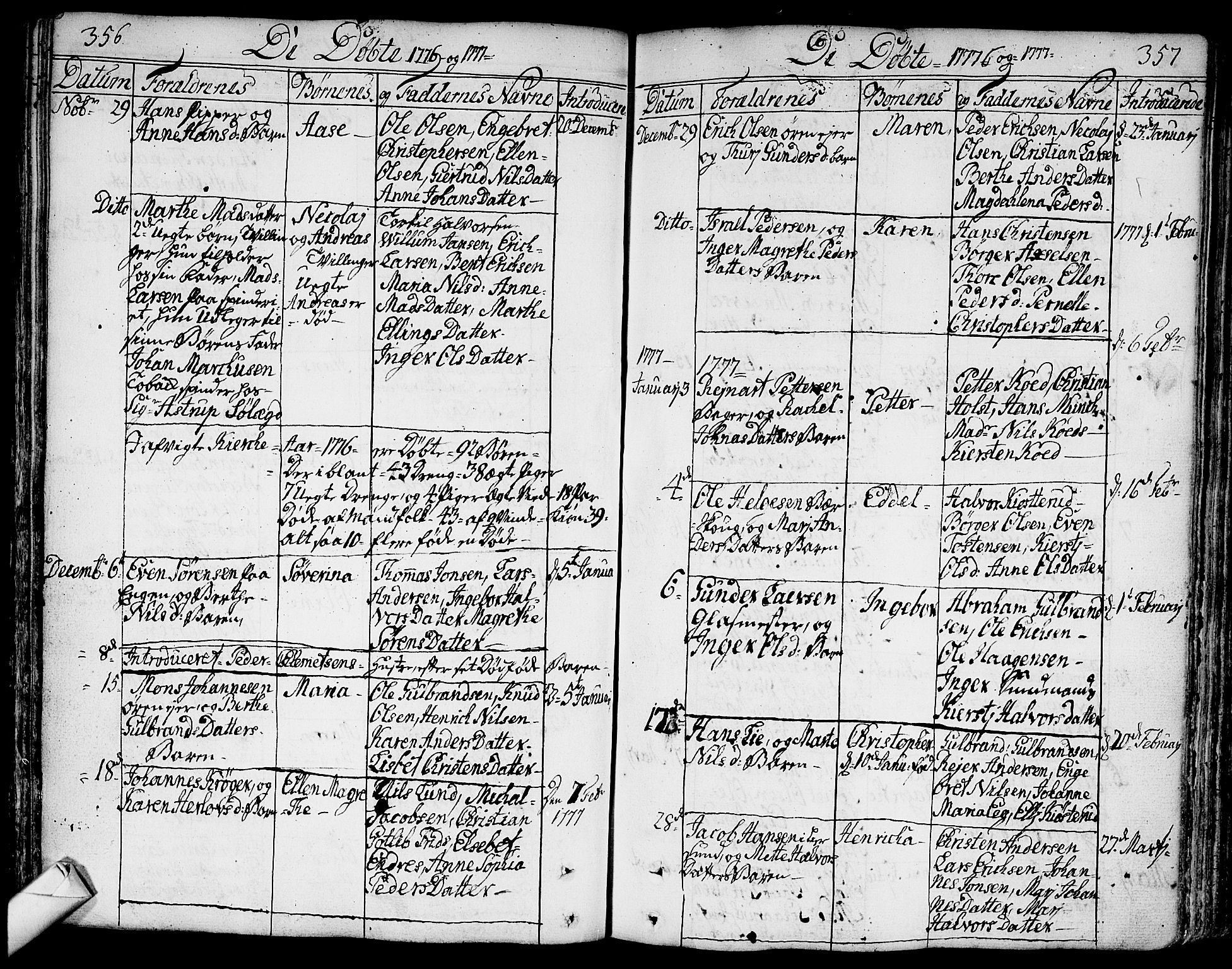 Bragernes kirkebøker, AV/SAKO-A-6/F/Fa/L0005: Parish register (official) no. I 5, 1759-1781, p. 356-357