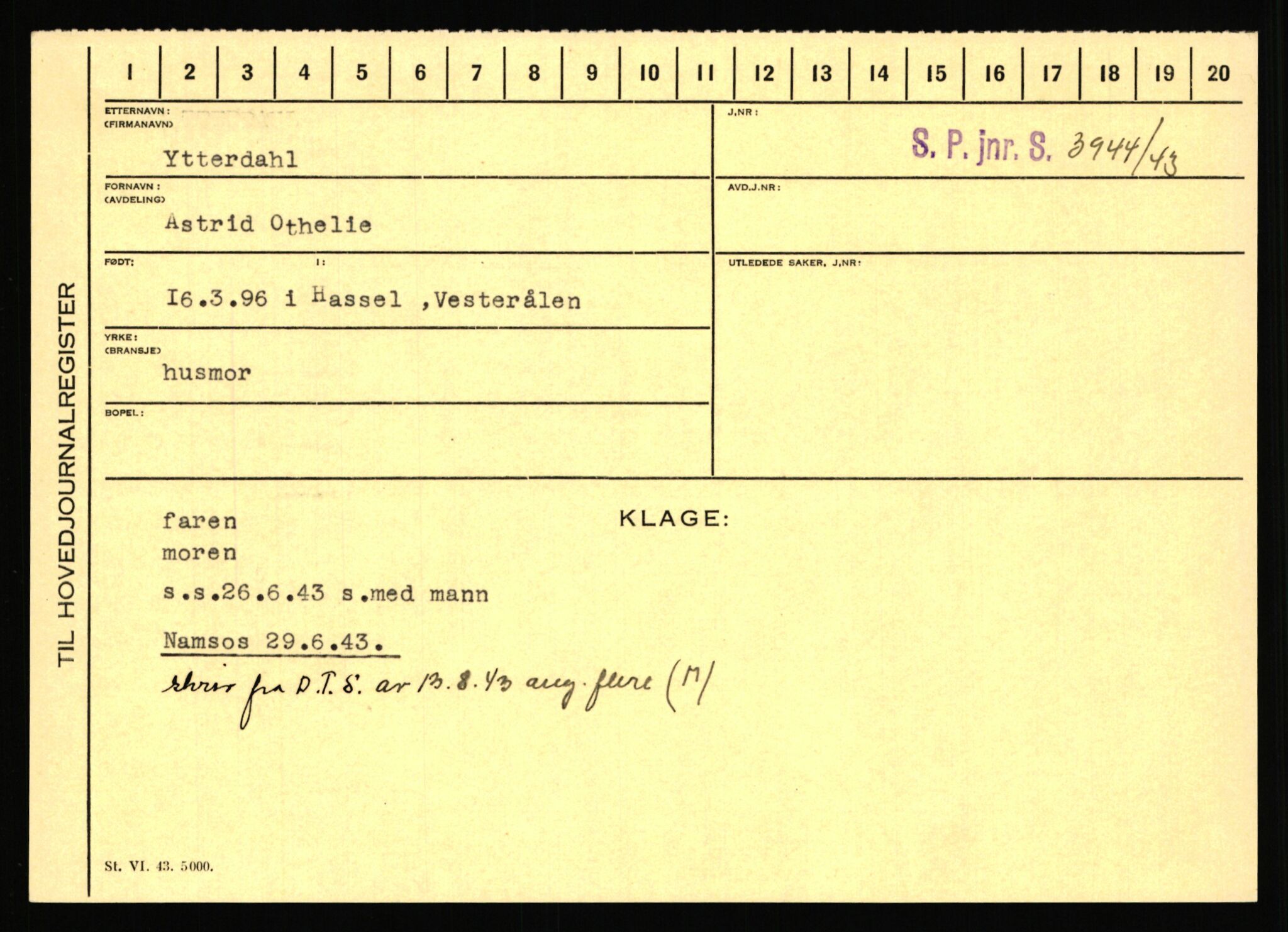 Statspolitiet - Hovedkontoret / Osloavdelingen, AV/RA-S-1329/C/Ca/L0016: Uberg - Øystese, 1943-1945, p. 3247