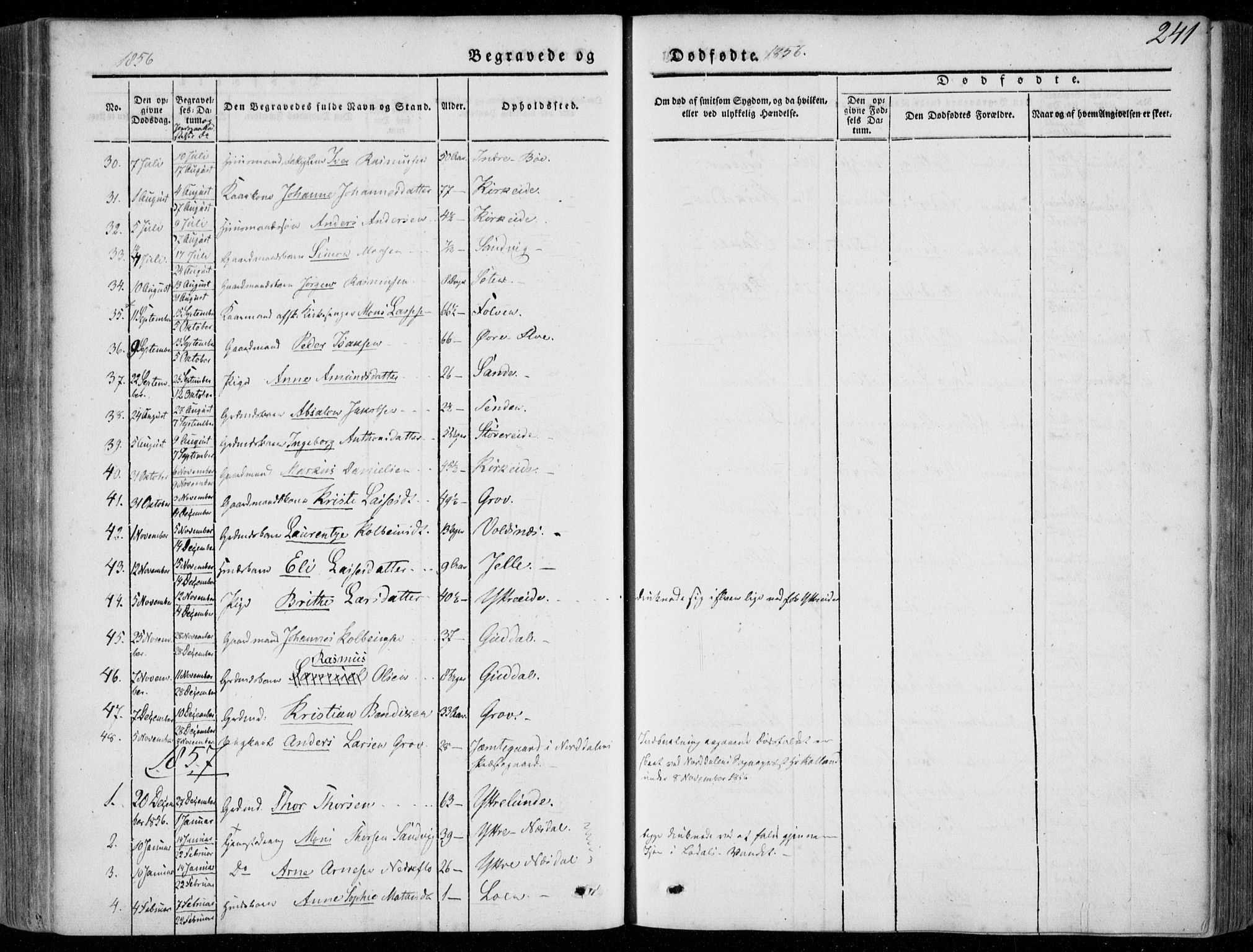Stryn Sokneprestembete, SAB/A-82501: Parish register (official) no. A 2, 1844-1861, p. 241