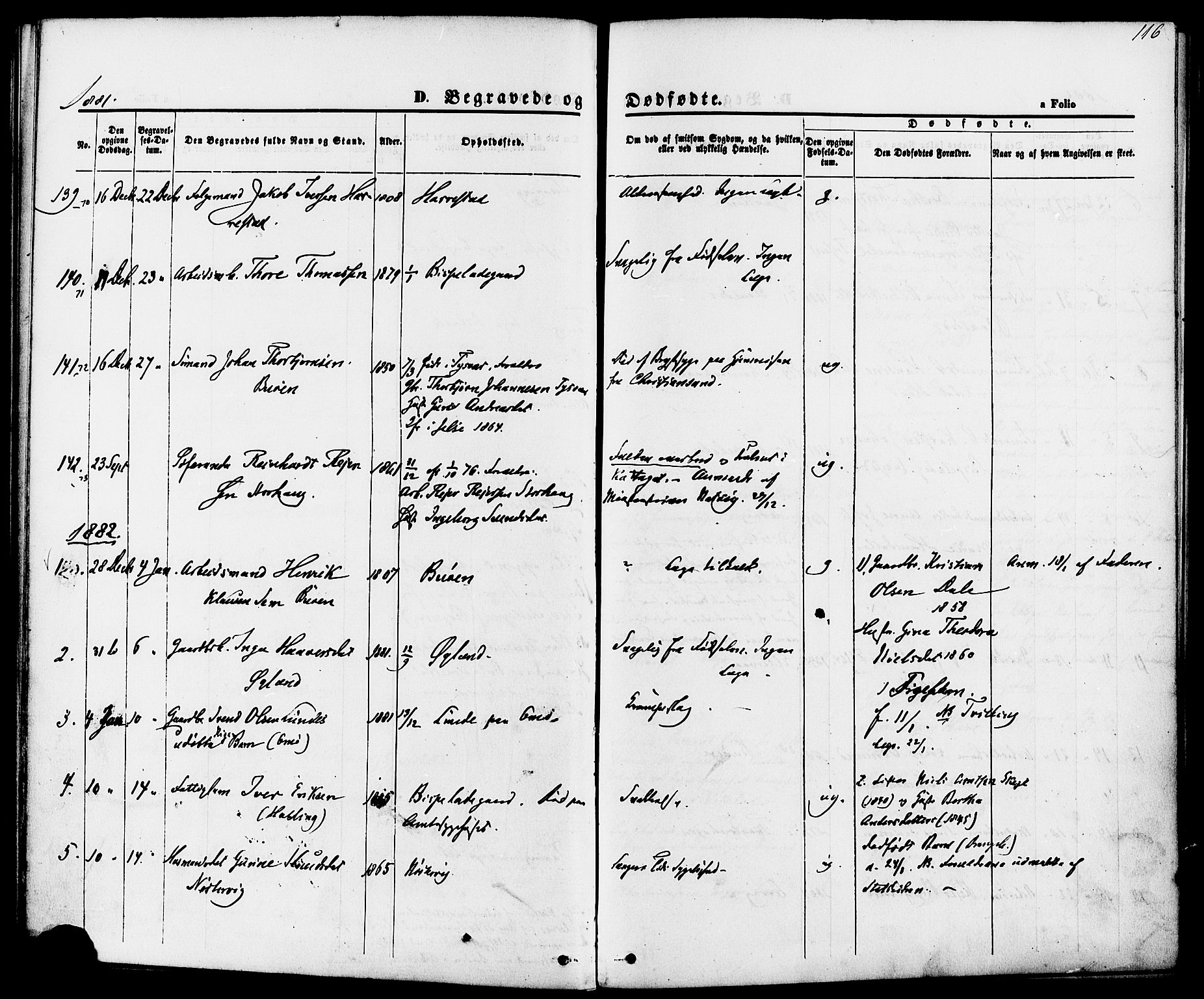 Hetland sokneprestkontor, SAST/A-101826/30/30BA/L0006: Parish register (official) no. A 6, 1869-1884, p. 116