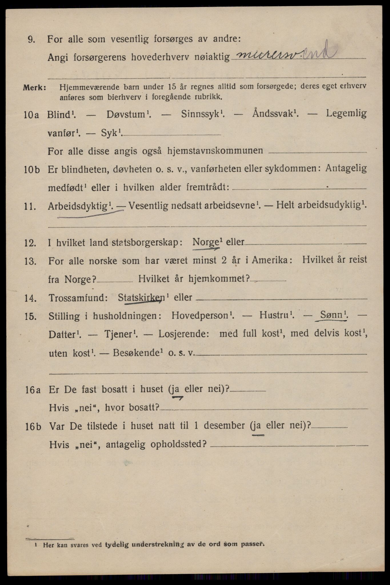 SAST, 1920 census for Stavanger, 1920, p. 118591