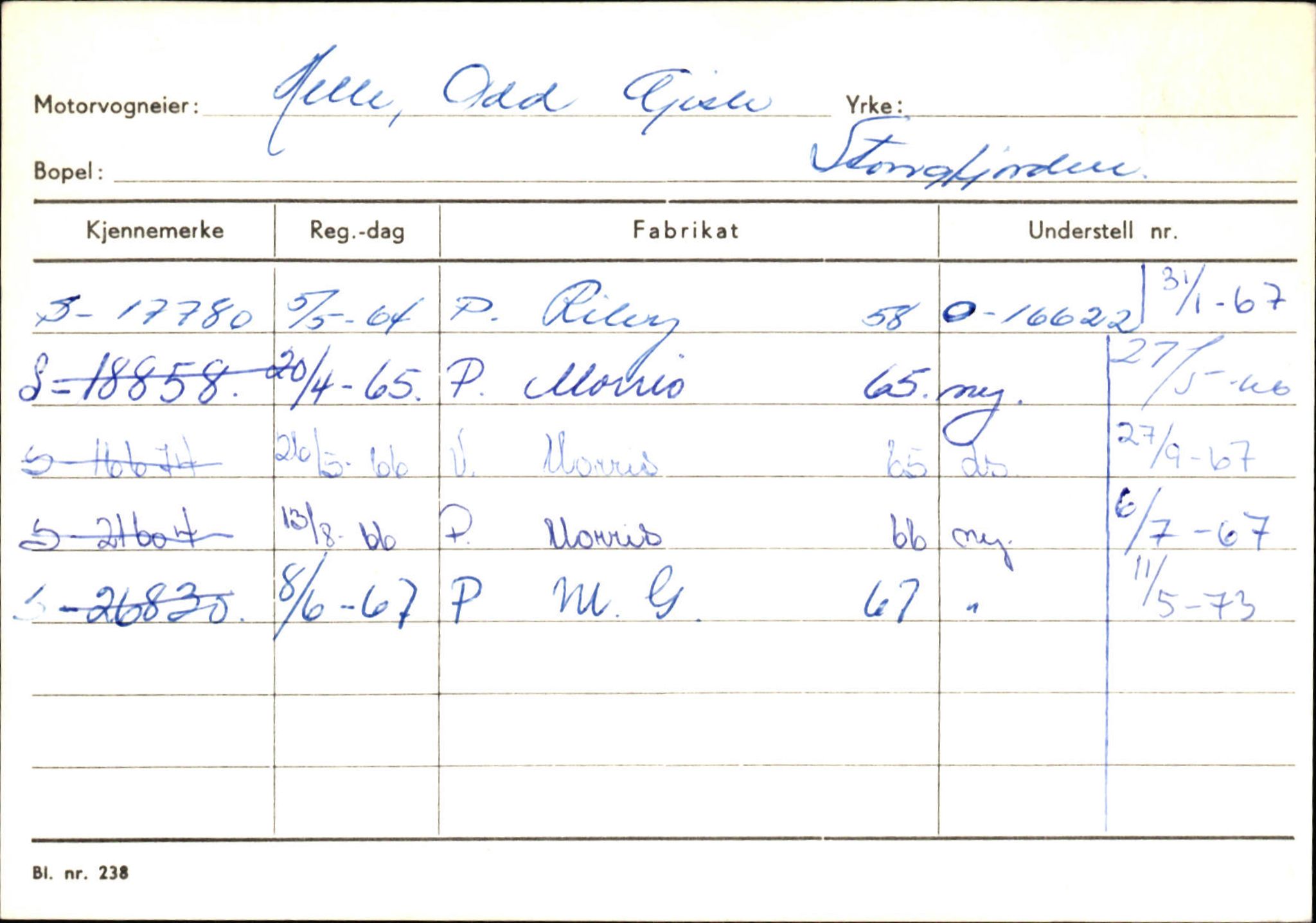 Statens vegvesen, Sogn og Fjordane vegkontor, AV/SAB-A-5301/4/F/L0132: Eigarregister Askvoll A-Å. Balestrand A-Å, 1945-1975, p. 526