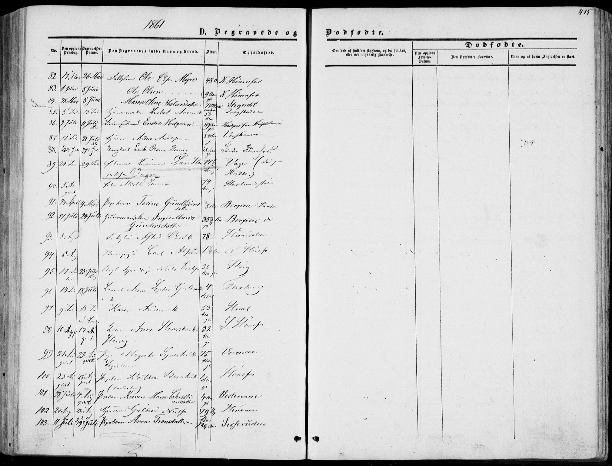 Norderhov kirkebøker, AV/SAKO-A-237/F/Fa/L0012: Parish register (official) no. 12, 1856-1865, p. 415