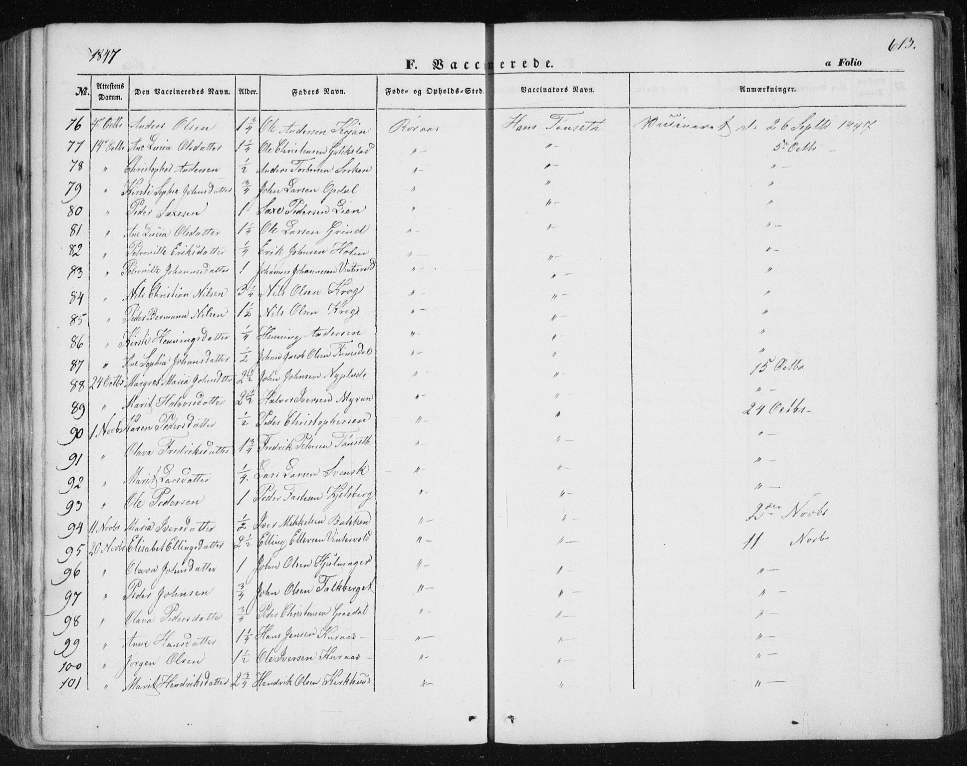 Ministerialprotokoller, klokkerbøker og fødselsregistre - Sør-Trøndelag, AV/SAT-A-1456/681/L0931: Parish register (official) no. 681A09, 1845-1859, p. 613