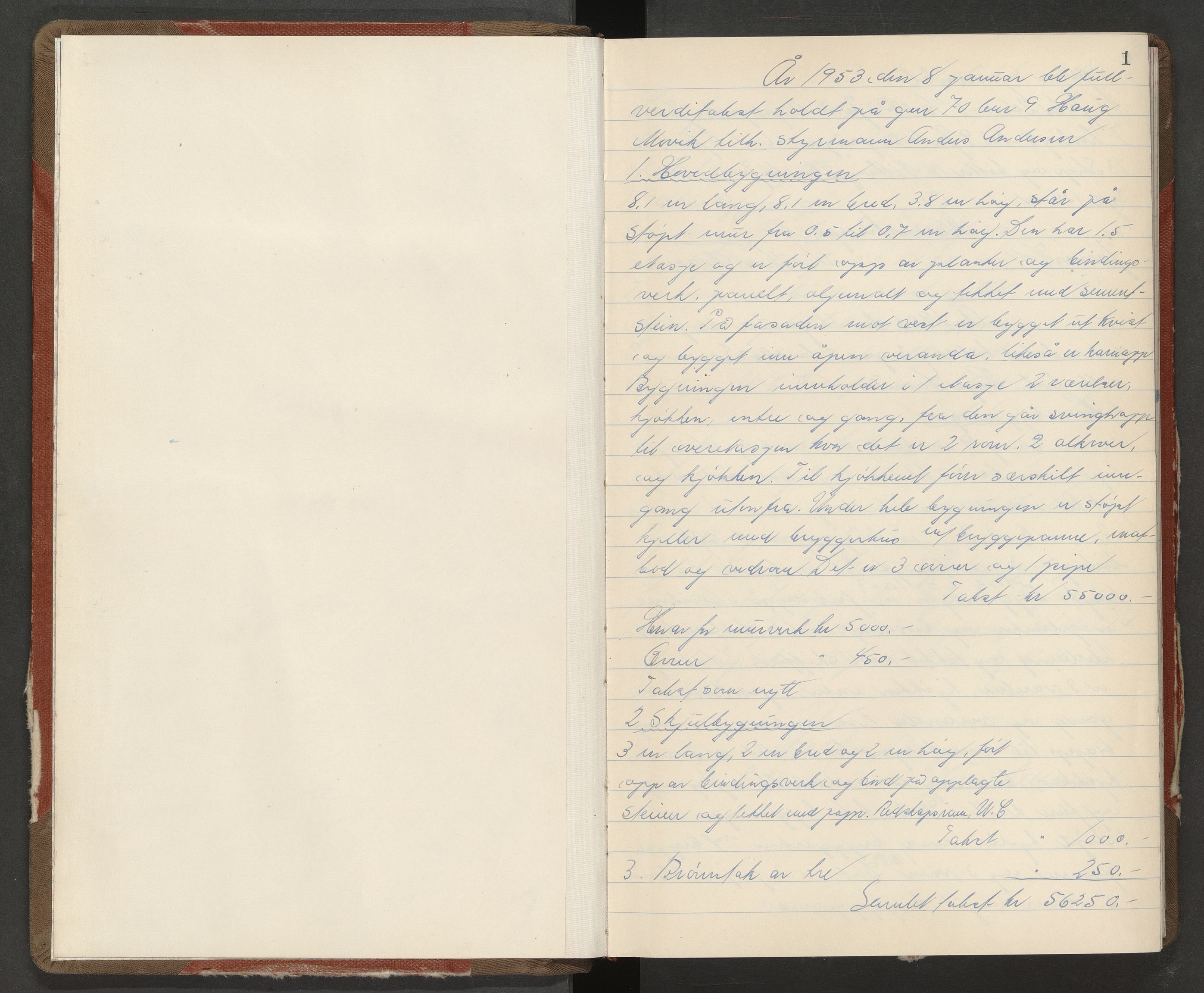 Nøtterøy lensmannskontor, AV/SAKO-A-540/Y/Yg/Yga/L0027: Branntakstprotokoll, 1953-1954, p. 1