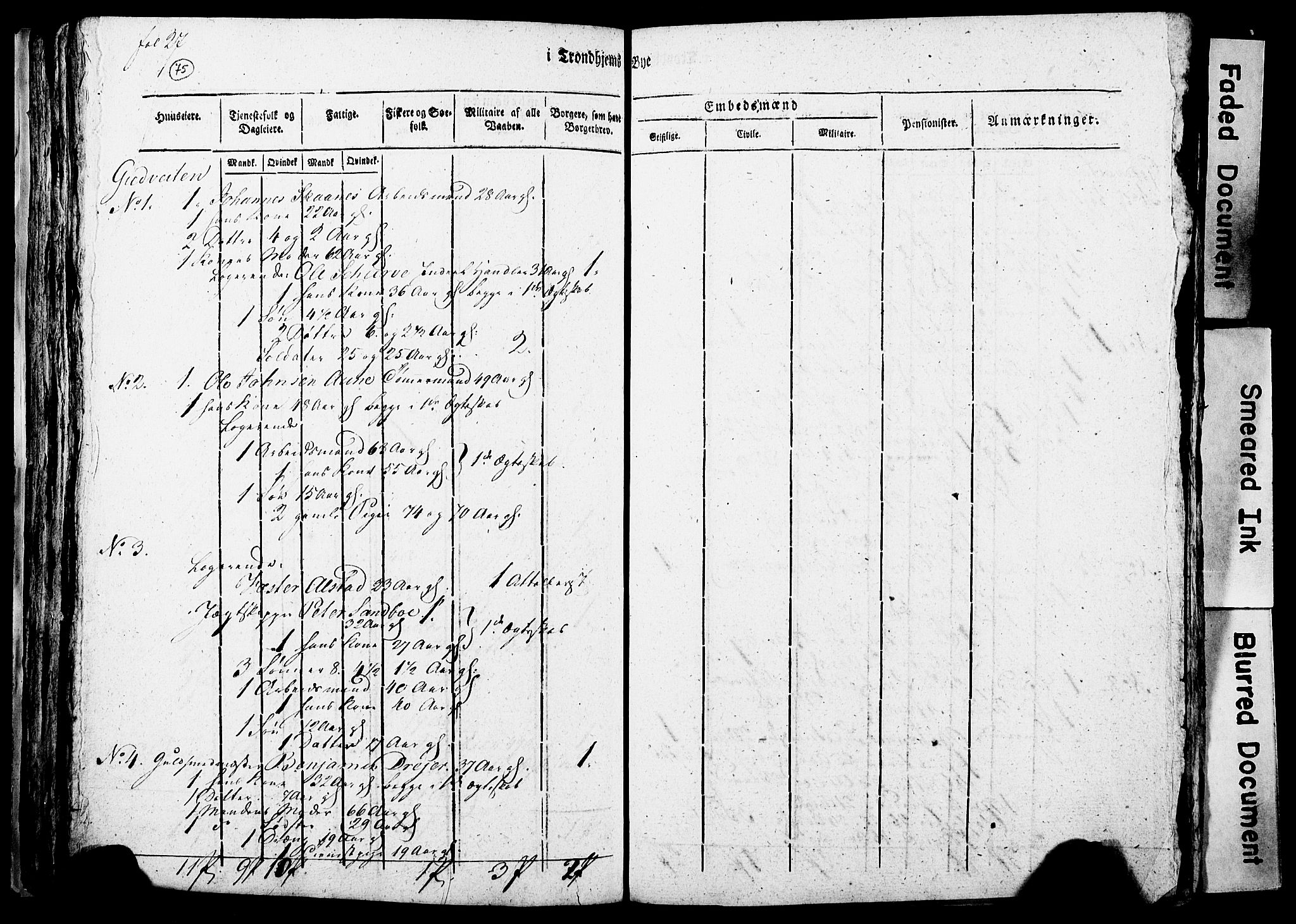 RA, Census 1815 for Trondheim, 1815, p. 276