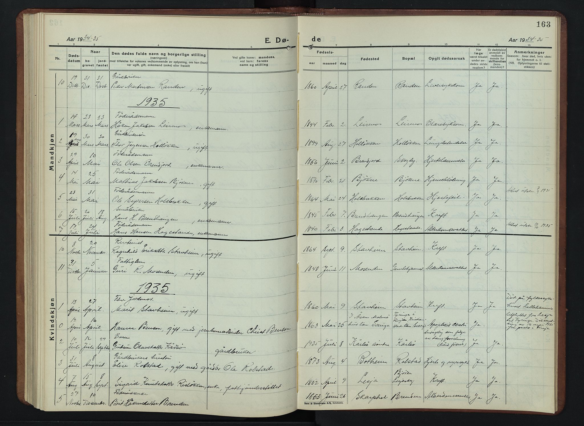 Lesja prestekontor, AV/SAH-PREST-068/H/Ha/Hab/L0009: Parish register (copy) no. 9, 1924-1947, p. 163