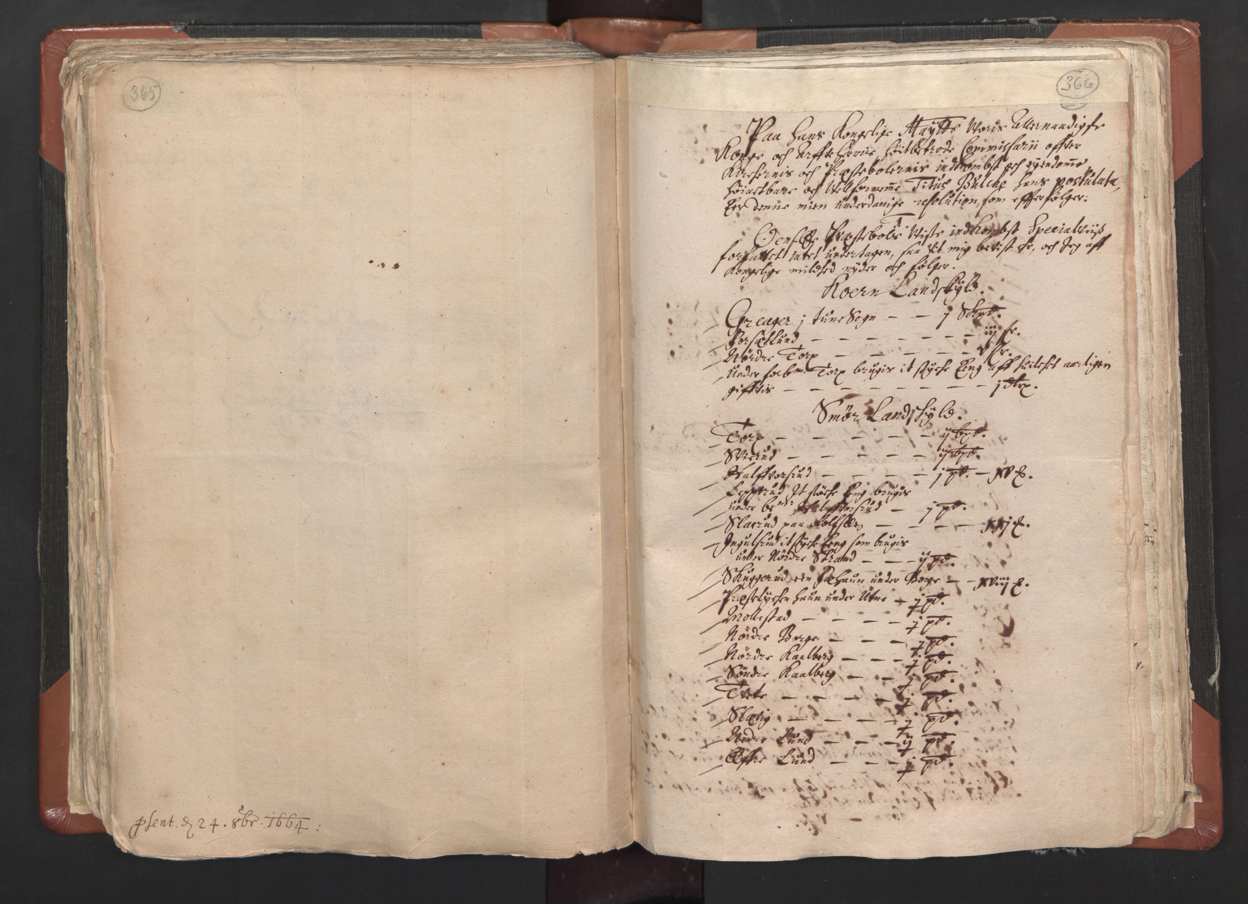 RA, Vicar's Census 1664-1666, no. 1: Nedre Borgesyssel deanery, 1664-1666, p. 365-366