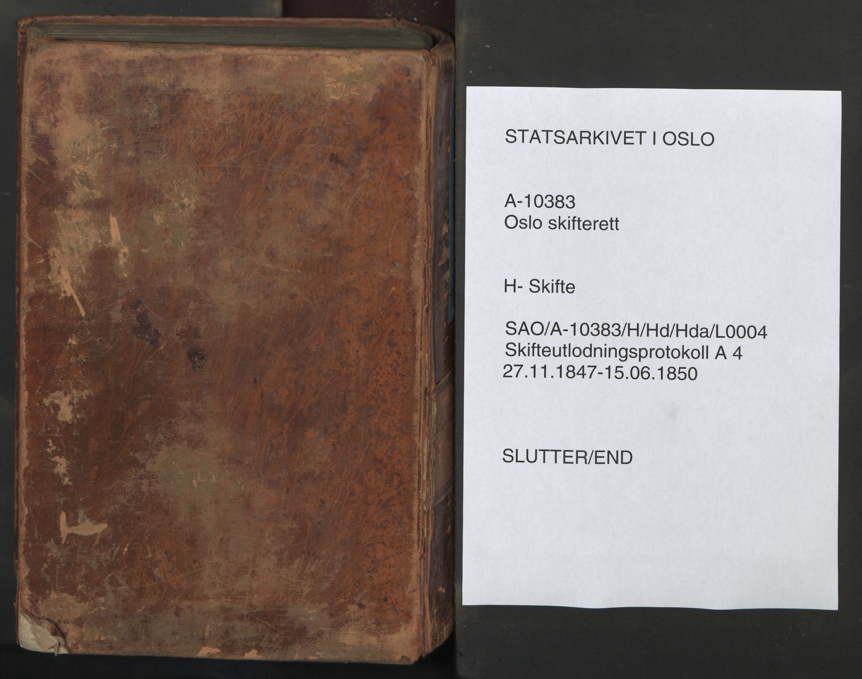 Oslo skifterett, AV/SAO-A-10383/H/Hd/Hda/L0004: Skifteutlodningsprotokoll, 1847-1850